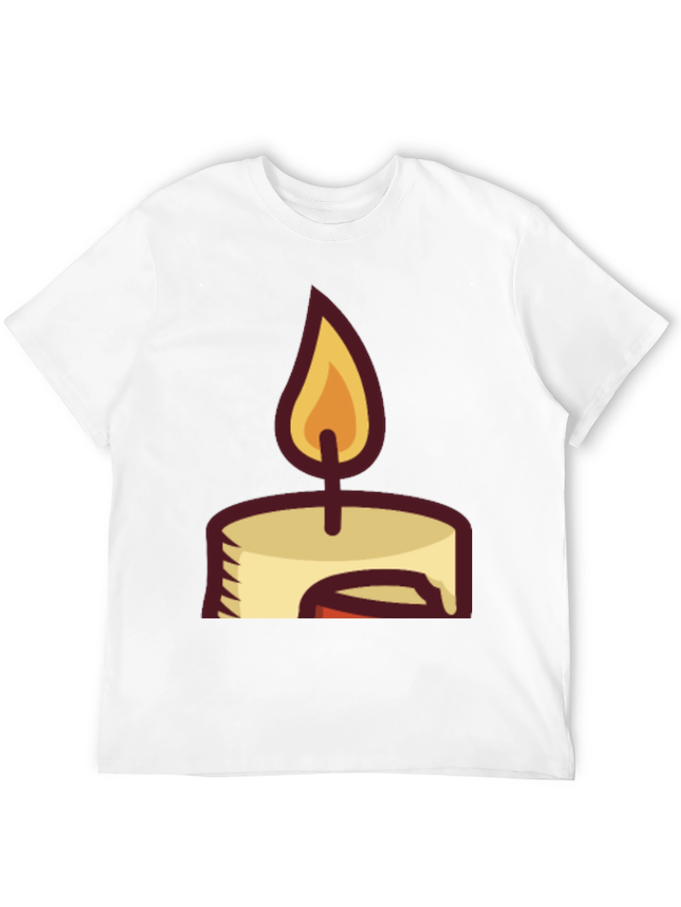 Candle Graphic Tee - Black Cotton Blend T-Shirt