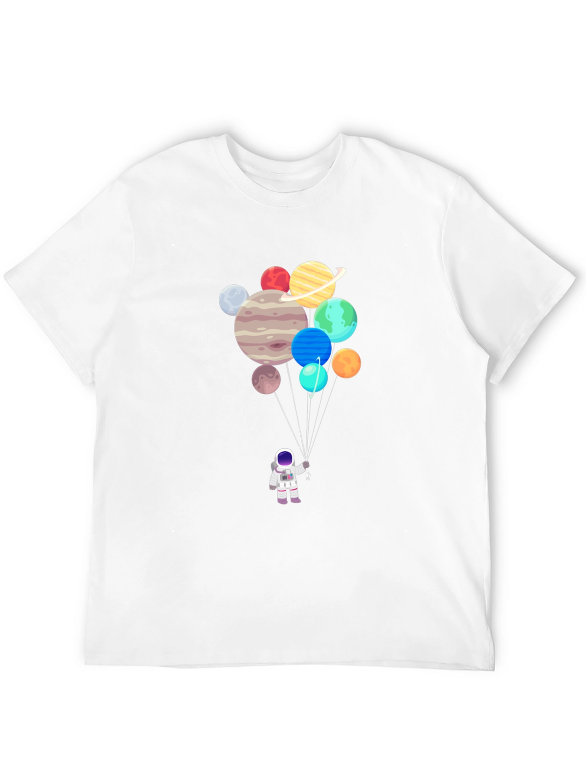 Astronaut Planet Balloons Graphic Tee