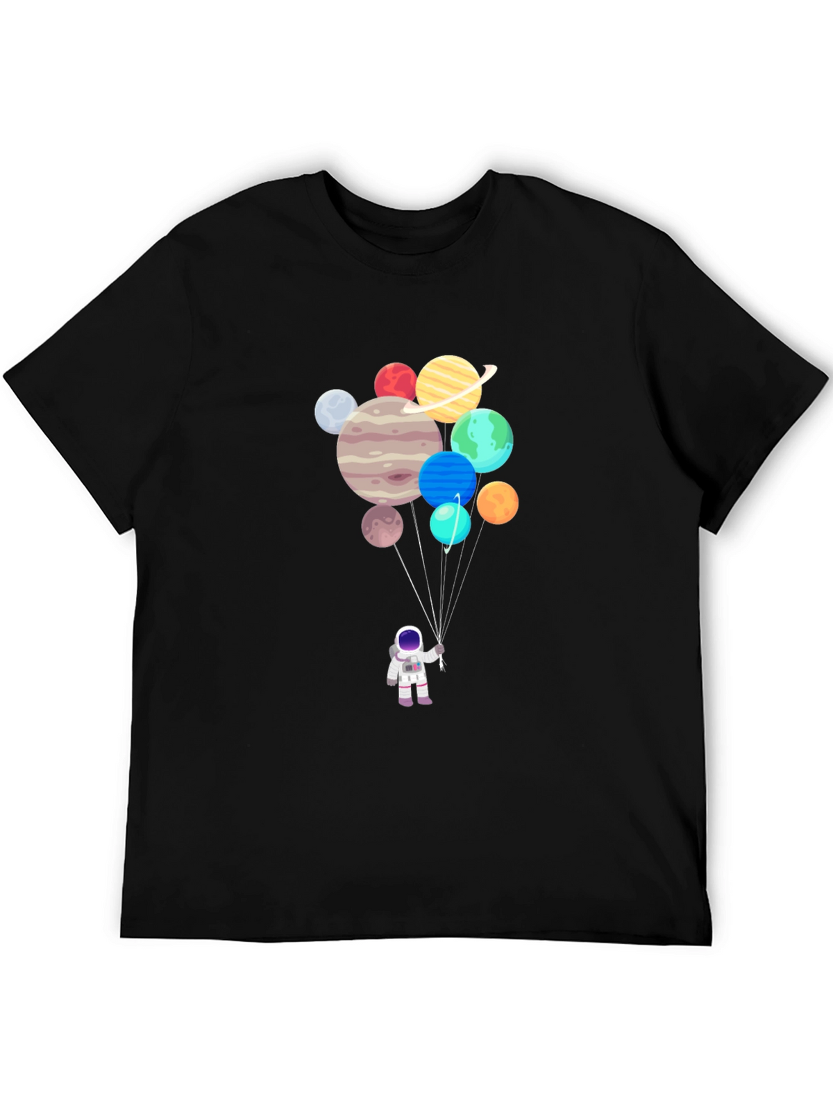 Astronaut Planet Balloons Graphic Tee