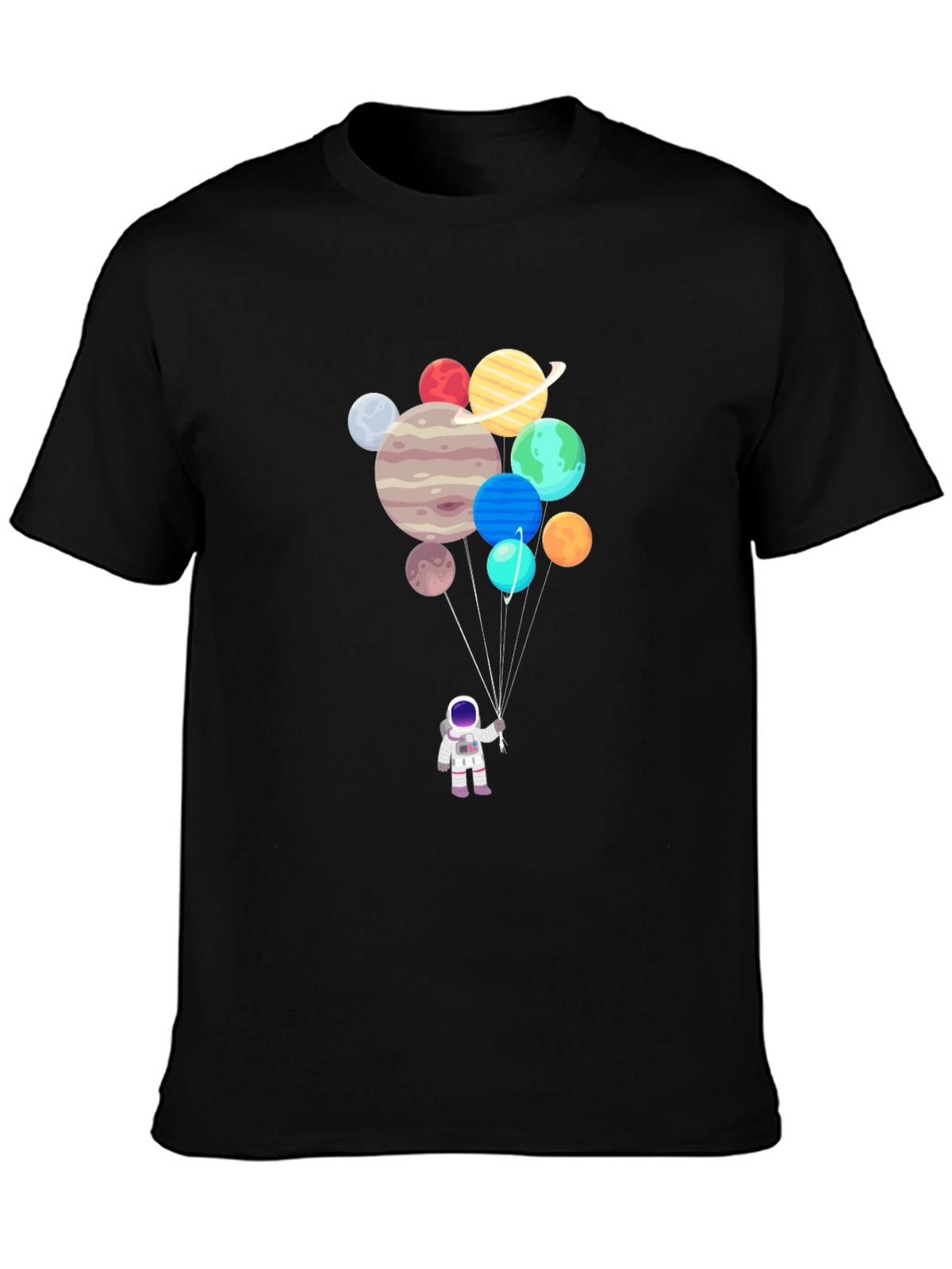 Astronaut Planet Balloons Graphic Tee