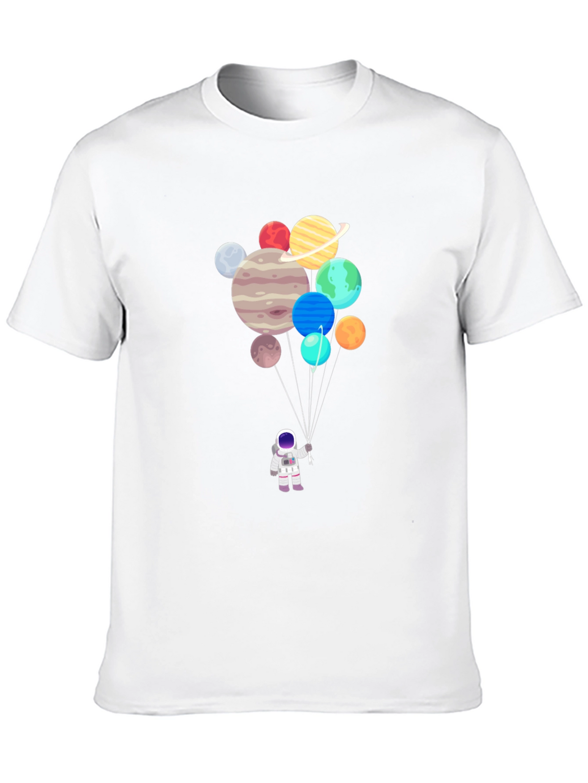 Astronaut Planet Balloons Graphic Tee