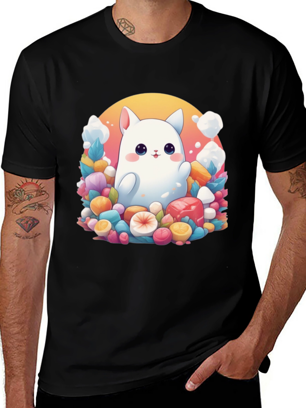 Kawaii Cat Candy T-Shirt