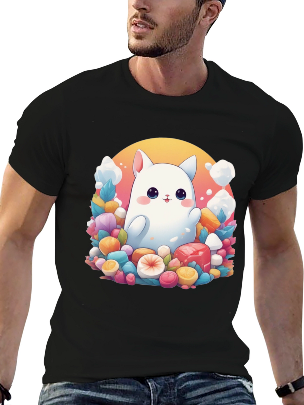 Kawaii Cat Candy T-Shirt