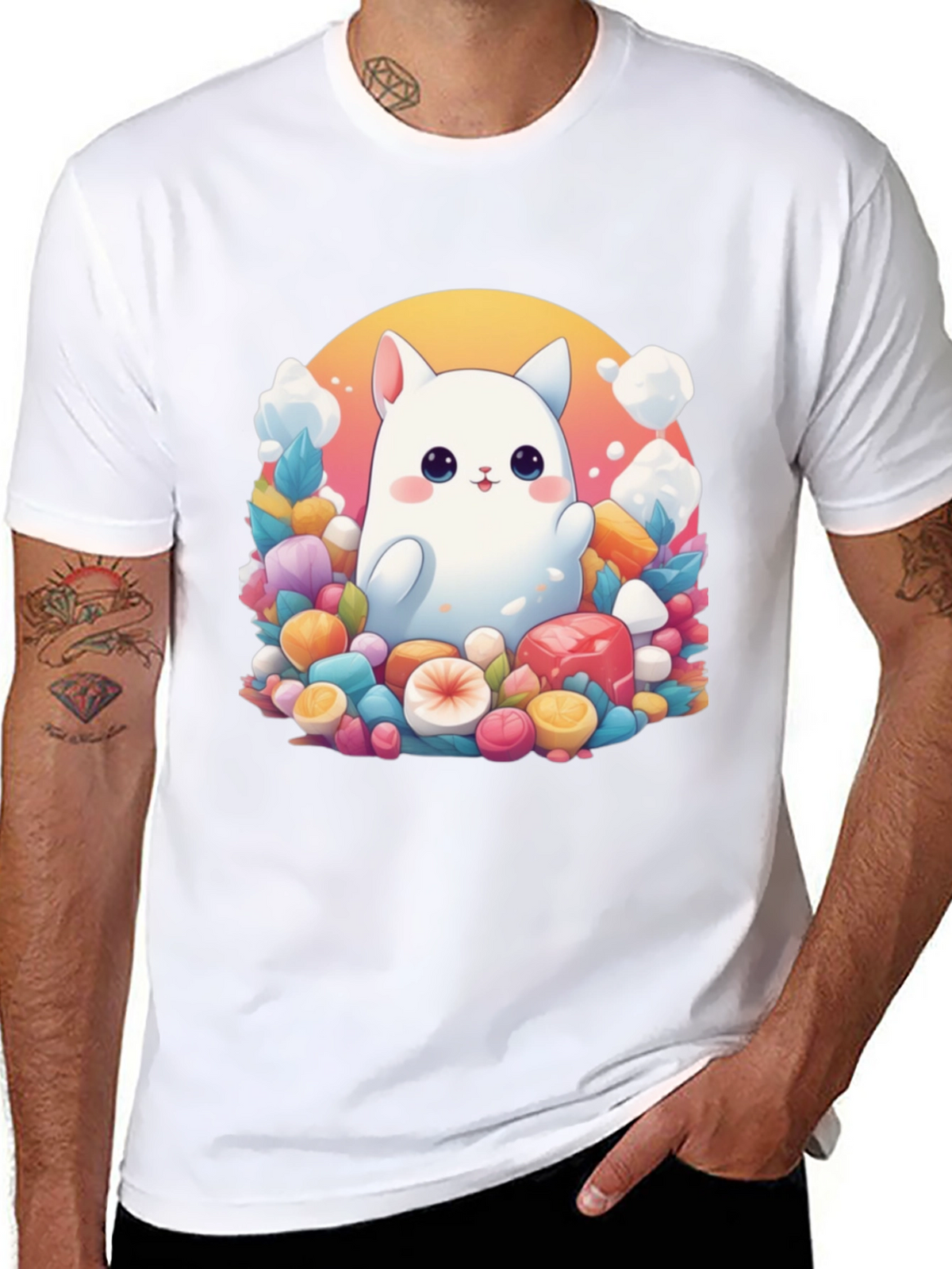 Kawaii Cat Candy T-Shirt