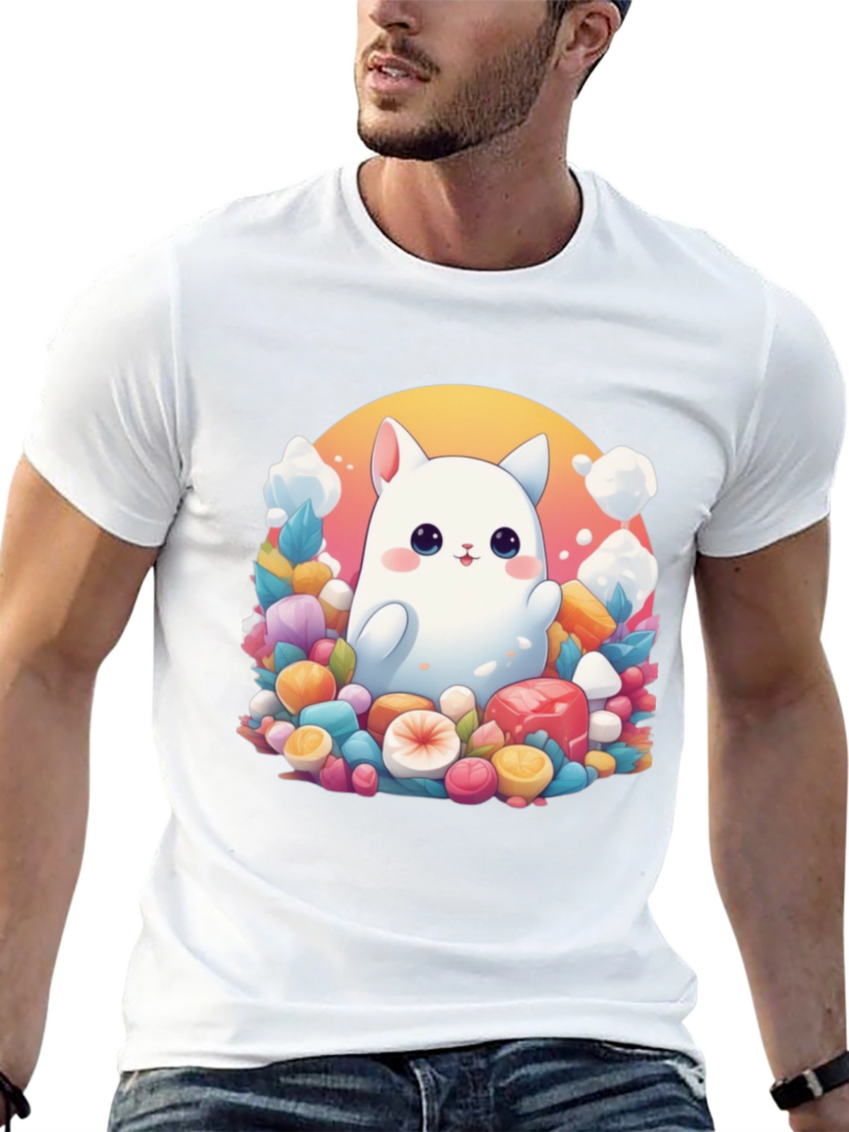 Kawaii Cat Candy T-Shirt