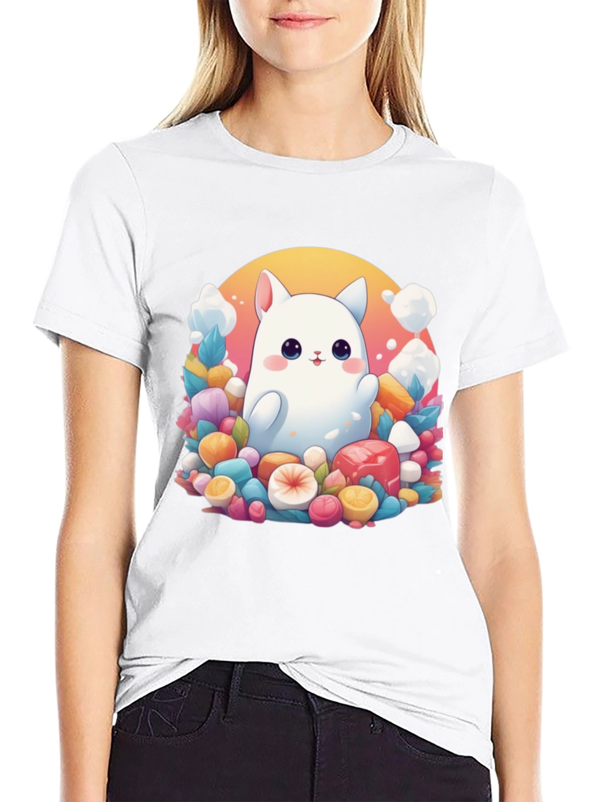 Kawaii Cat Candy T-Shirt