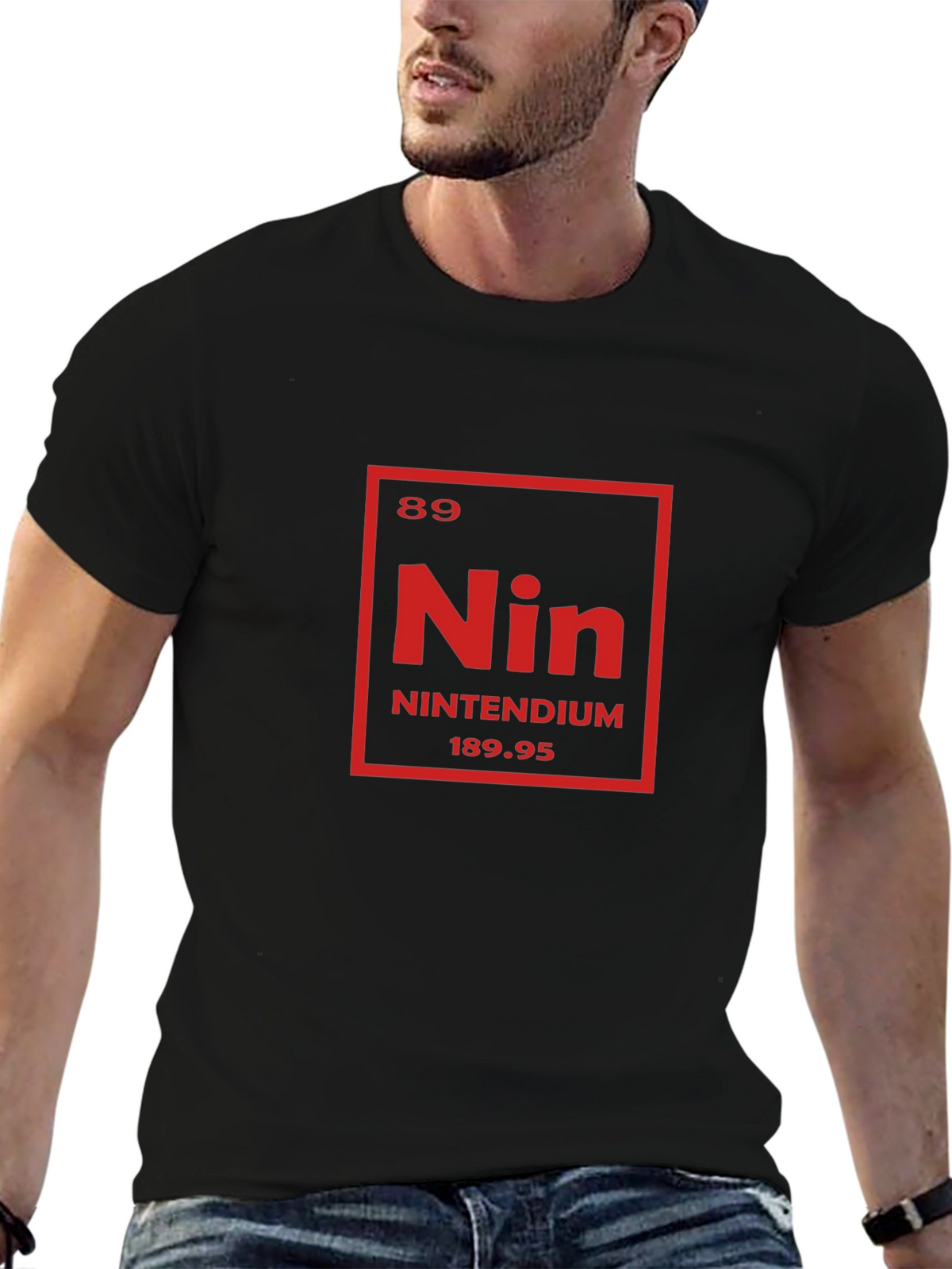 Nintendium Periodic Table Mens Black T-Shirt