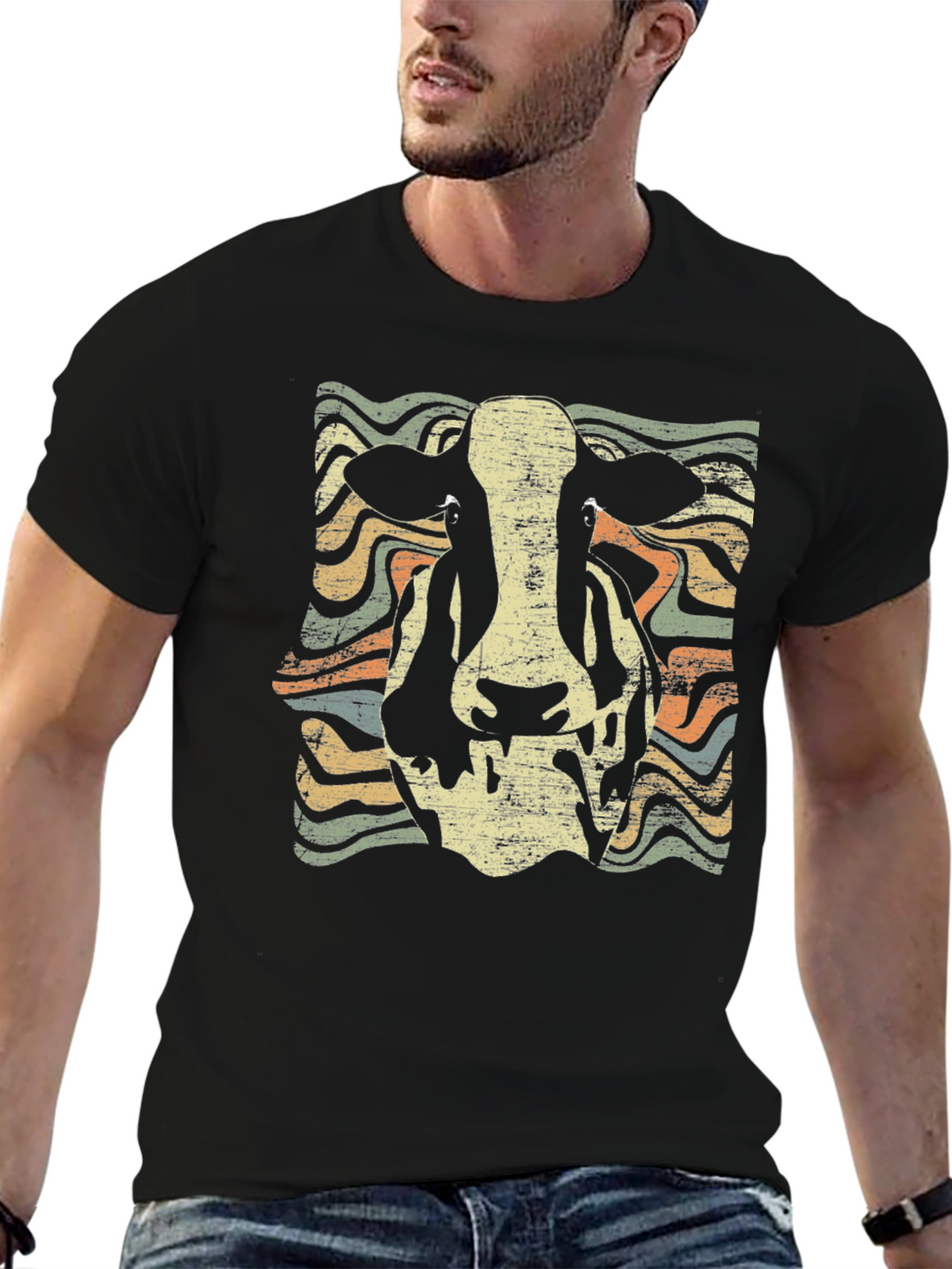 Retro Cow Graphic Tee