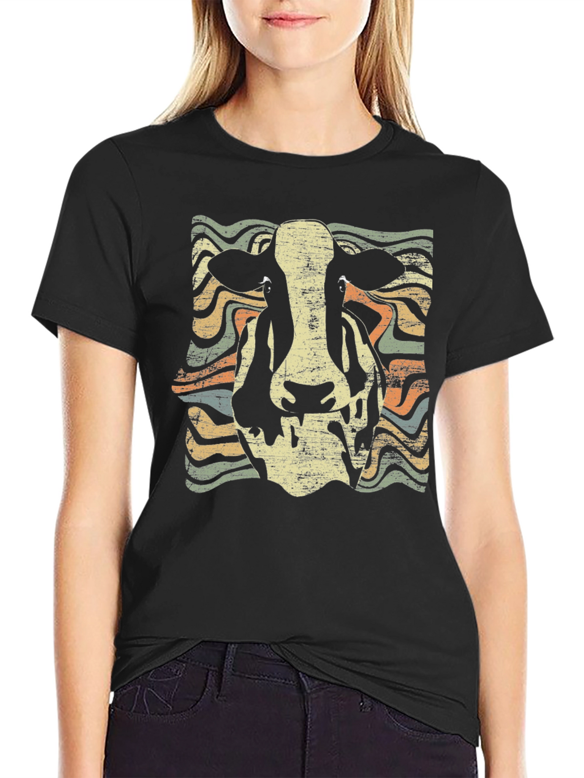 Retro Cow Graphic Tee