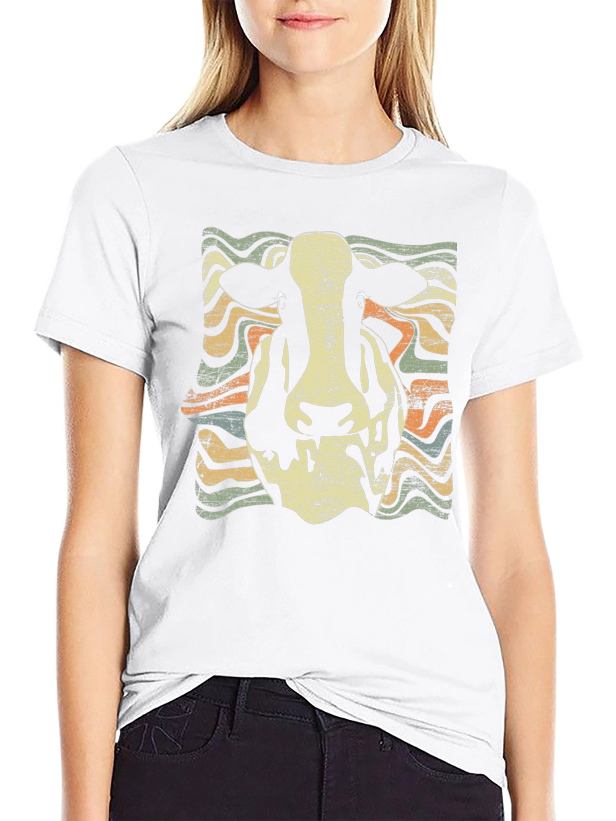 Retro Cow Graphic Tee