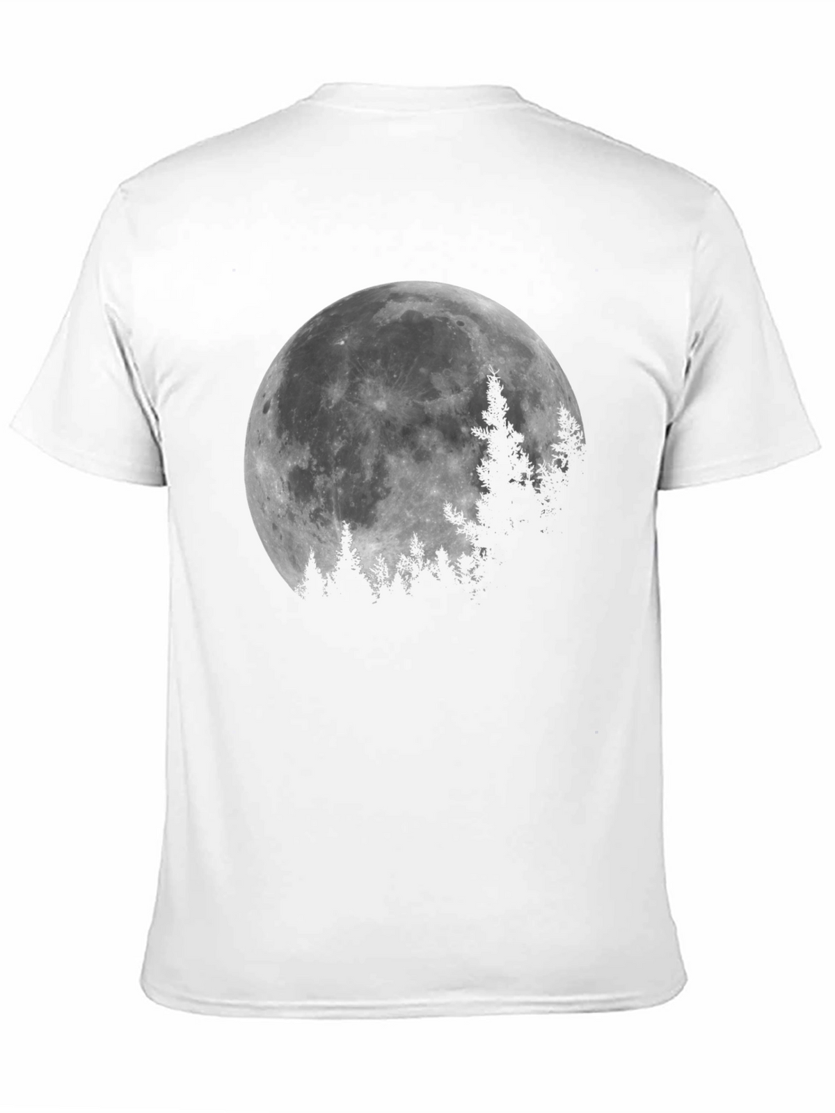 Moonlit Forest Graphic Tee - Black Cotton T-Shirt