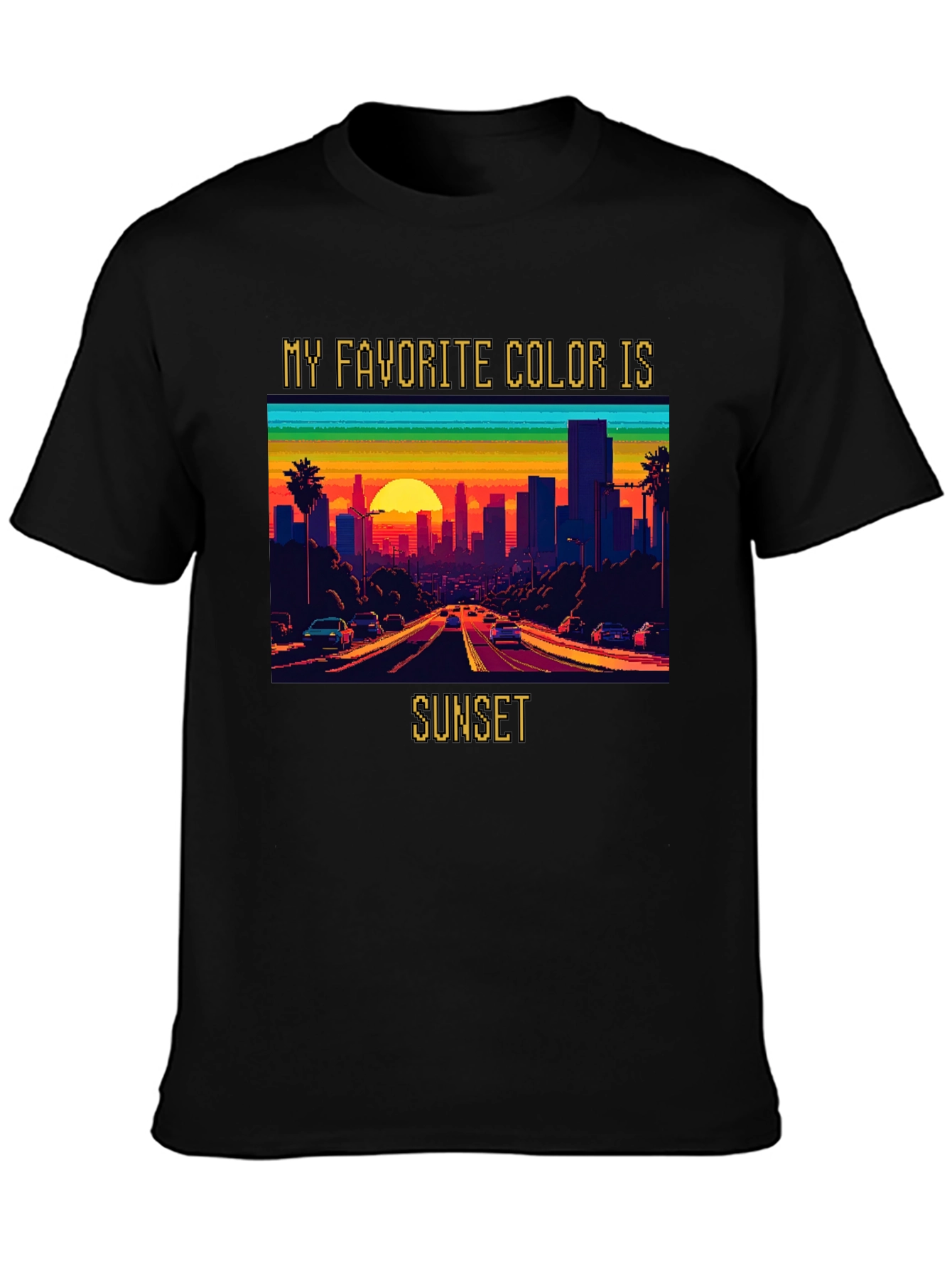 Sunset Lover Tee - Retro Pixel Art Style
