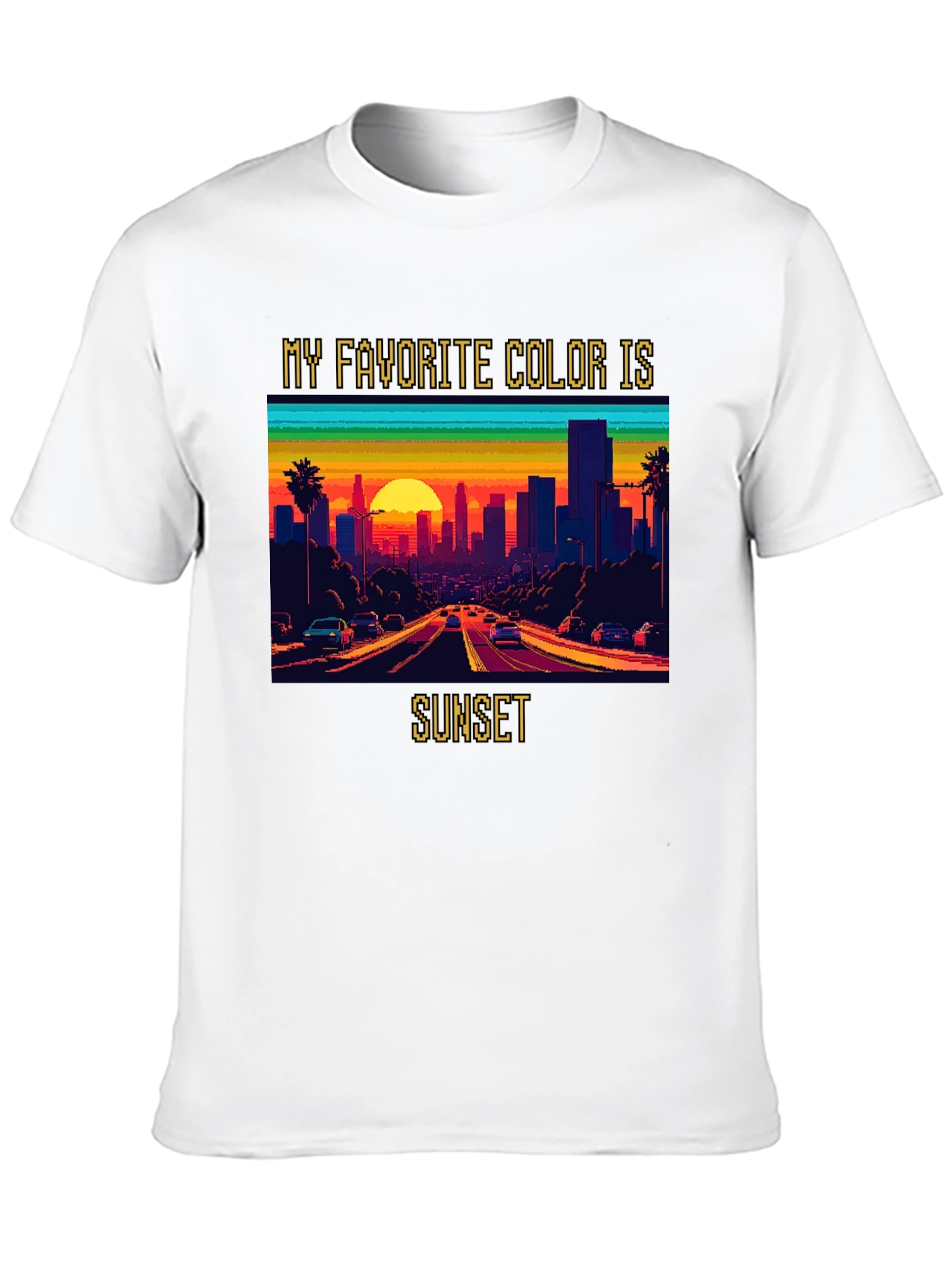 Sunset Lover Tee - Retro Pixel Art Style