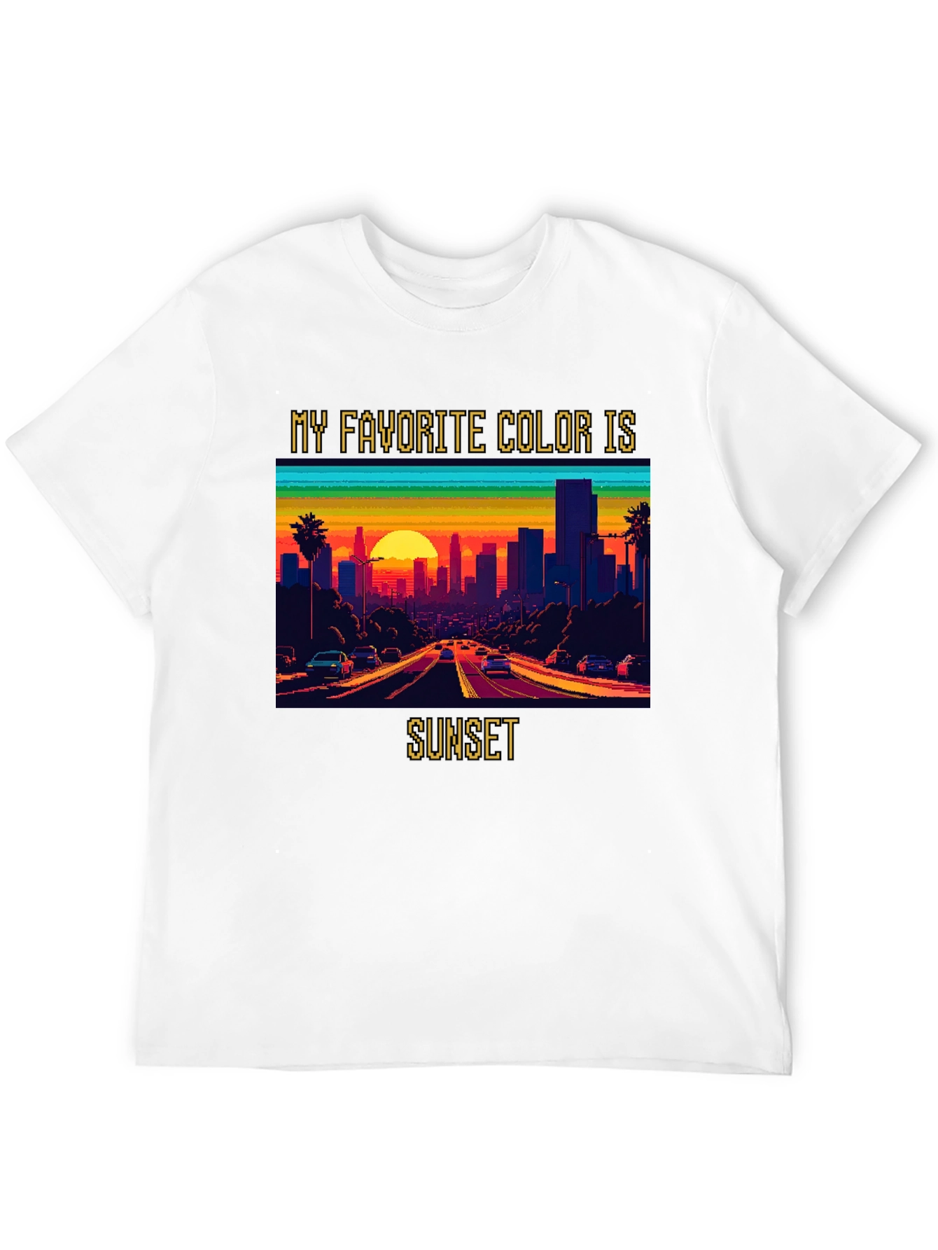 Sunset Lover Tee - Retro Pixel Art Style