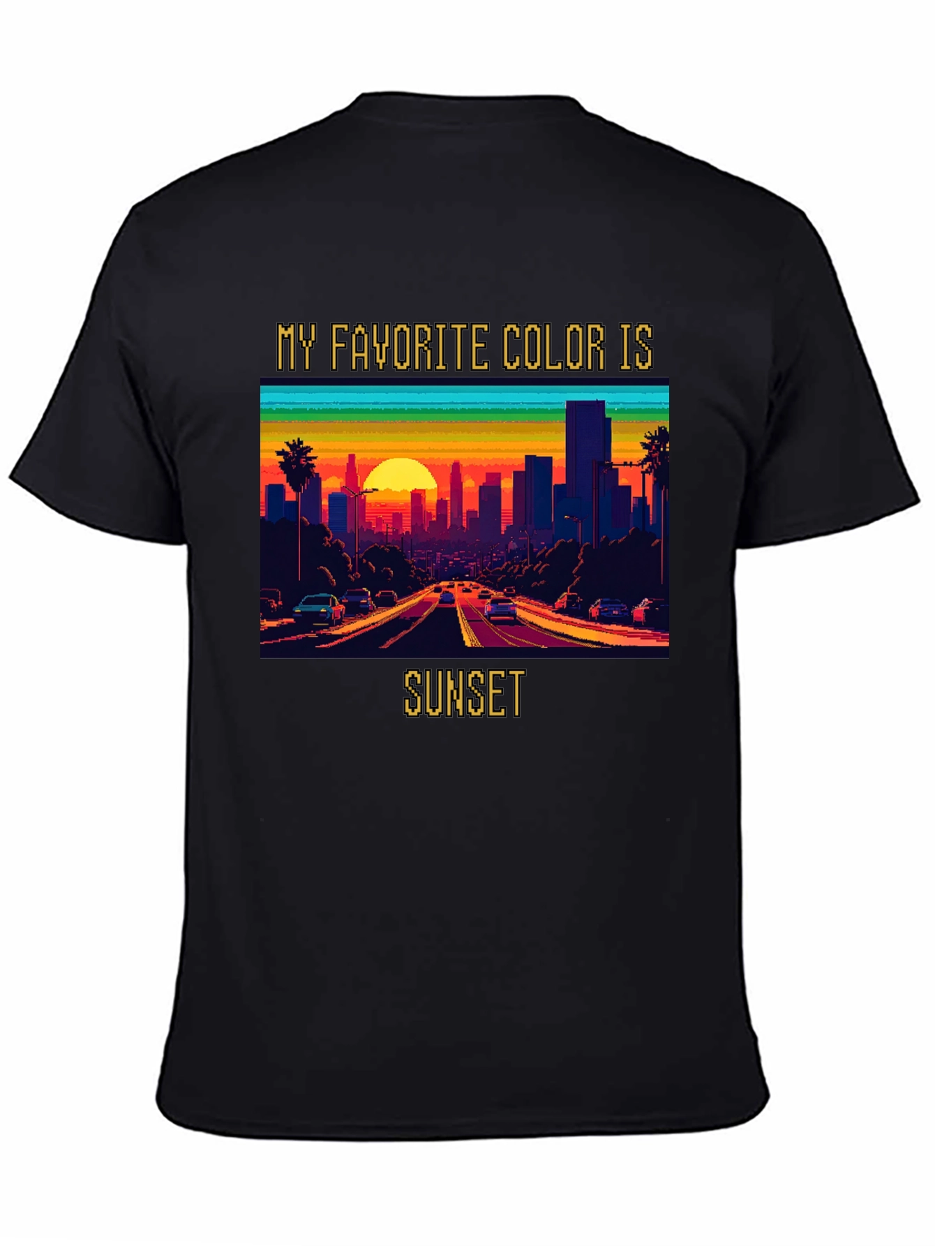 Sunset Lover Tee - Retro Pixel Art Style