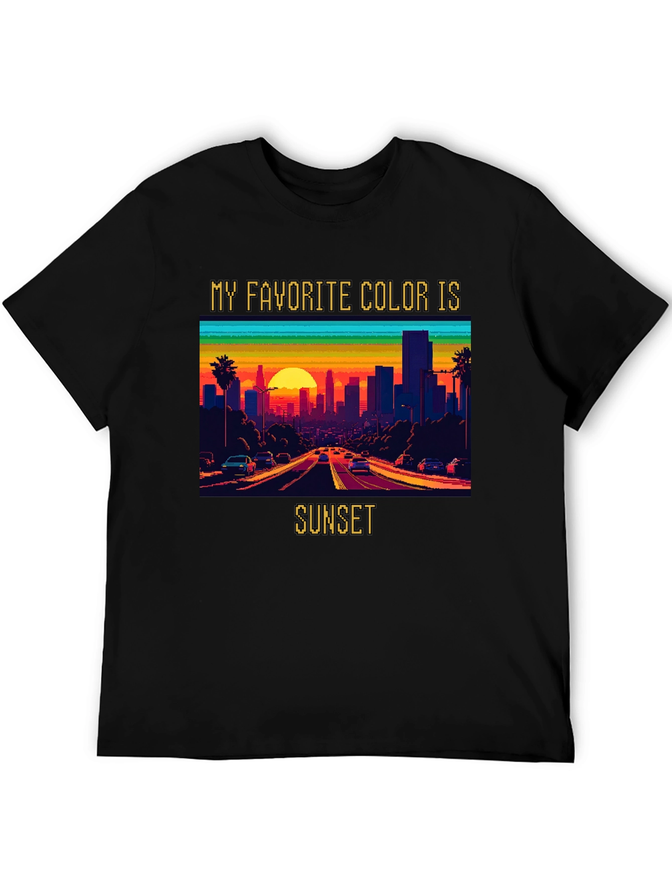 Sunset Lover Tee - Retro Pixel Art Style