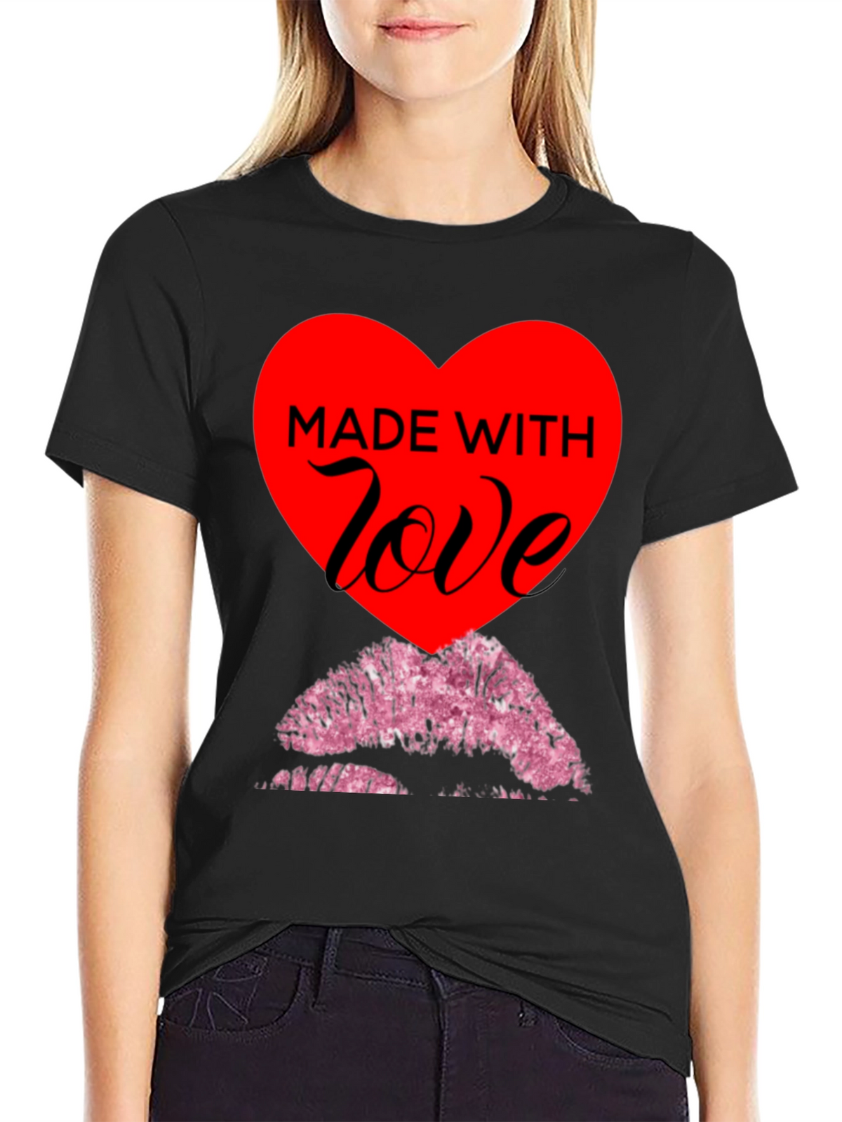 Made With Love T-Shirt - Kiss Lips