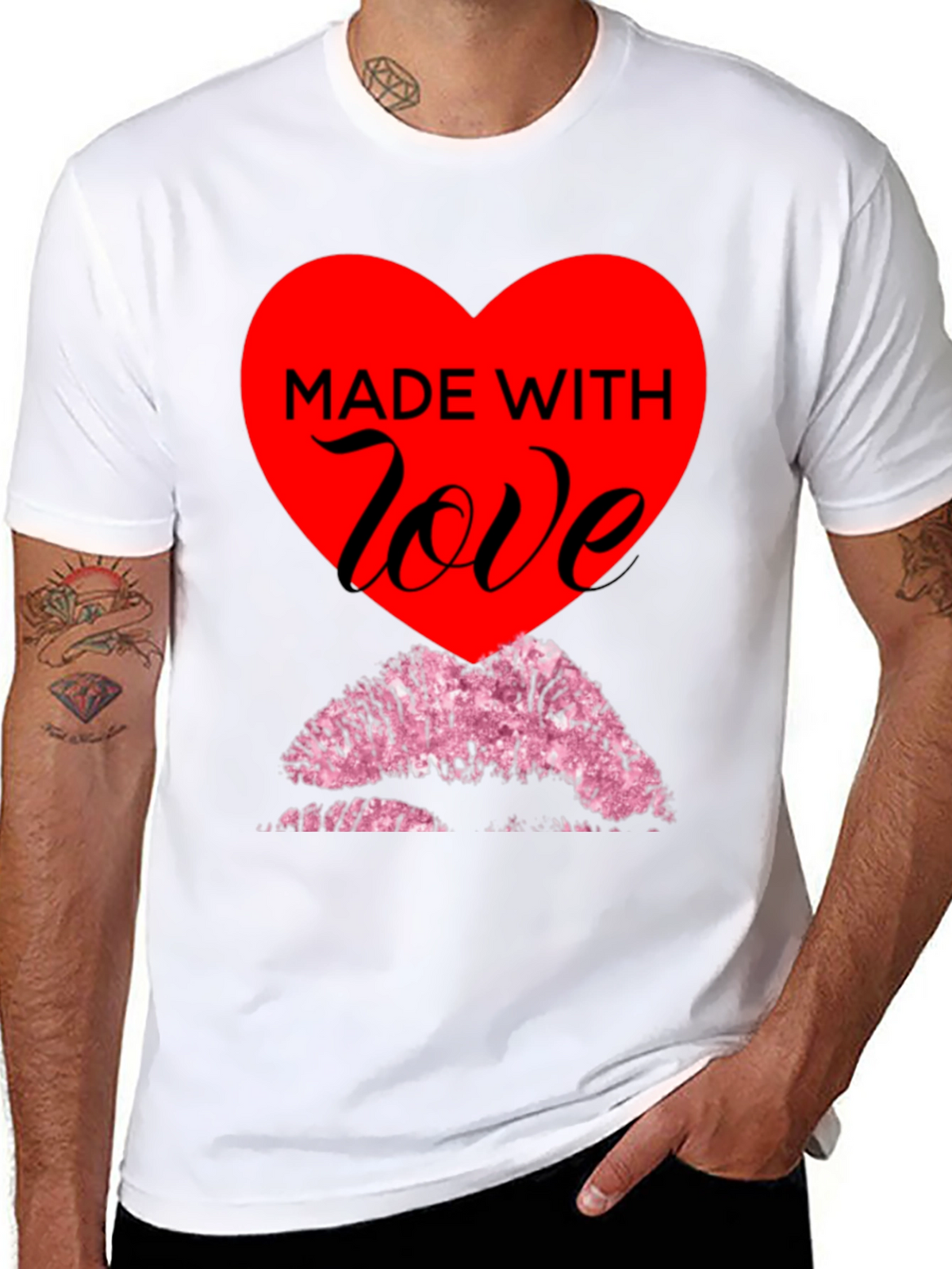 Made With Love T-Shirt - Kiss Lips