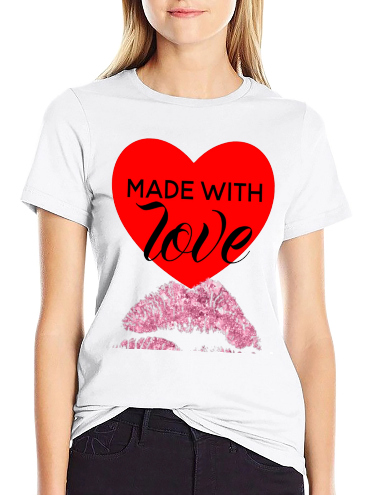 Made With Love T-Shirt - Kiss Lips