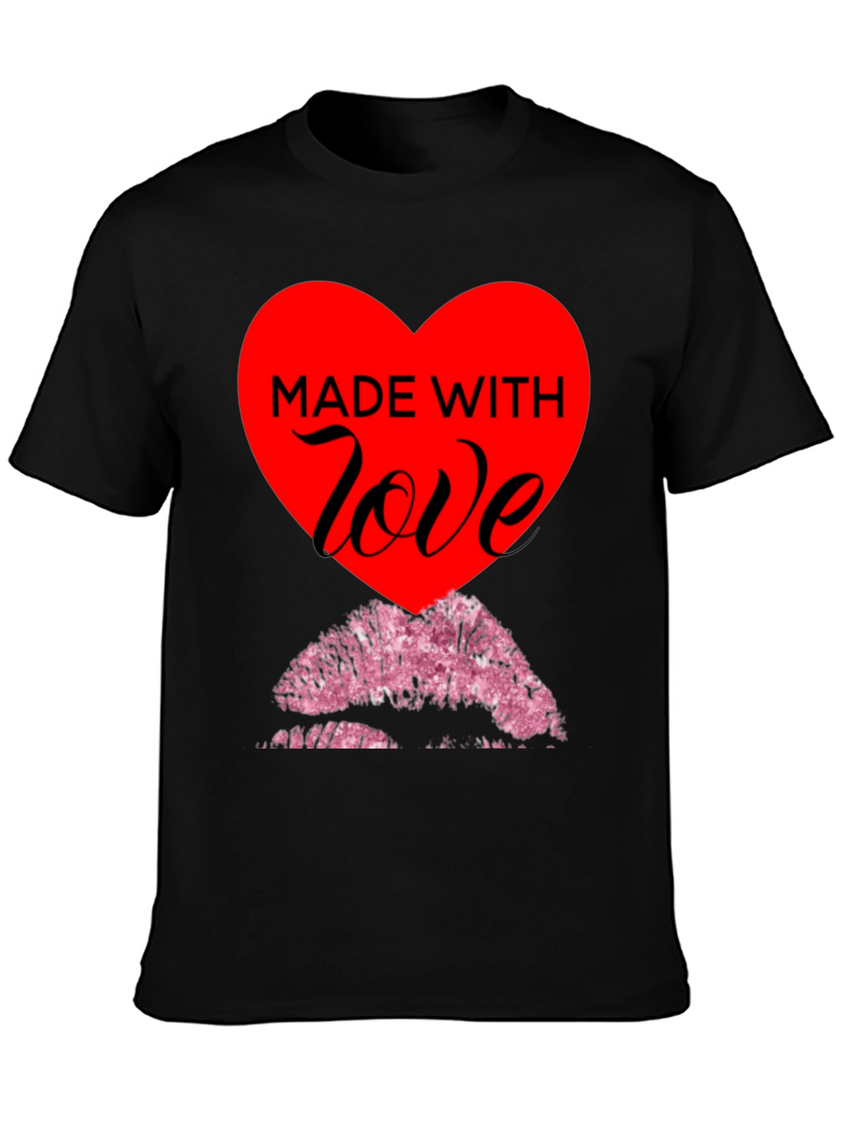 Made With Love T-Shirt - Kiss Lips