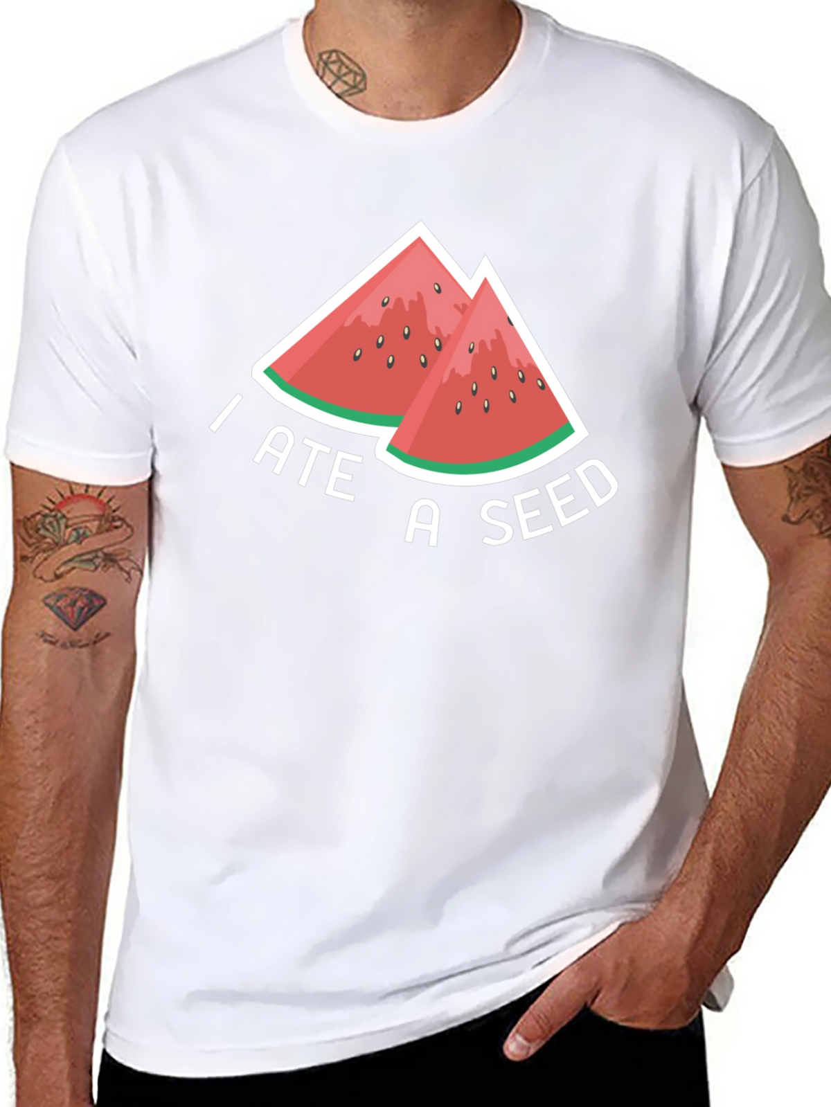 I Ate A Seed Funny Watermelon Graphic T-Shirt