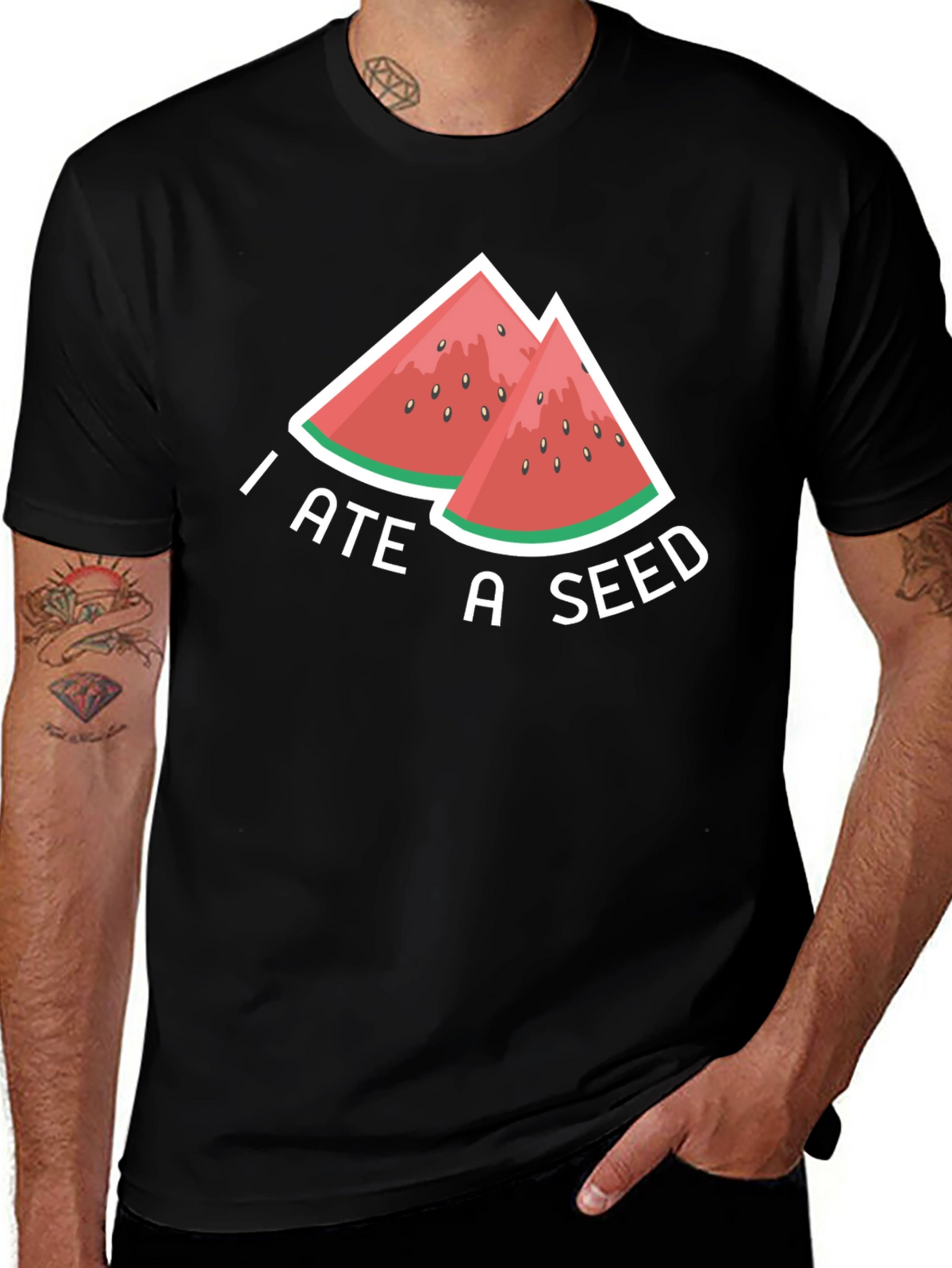 I Ate A Seed Funny Watermelon Graphic T-Shirt