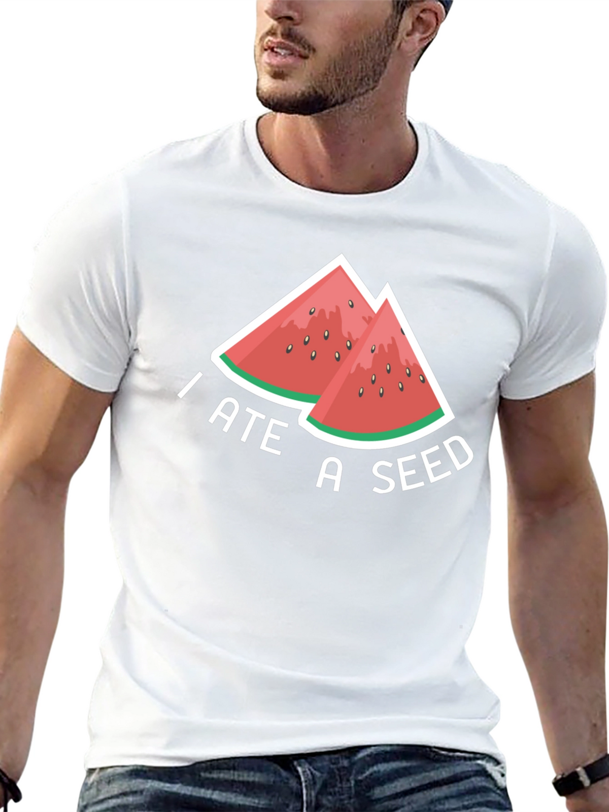 I Ate A Seed Funny Watermelon Graphic T-Shirt