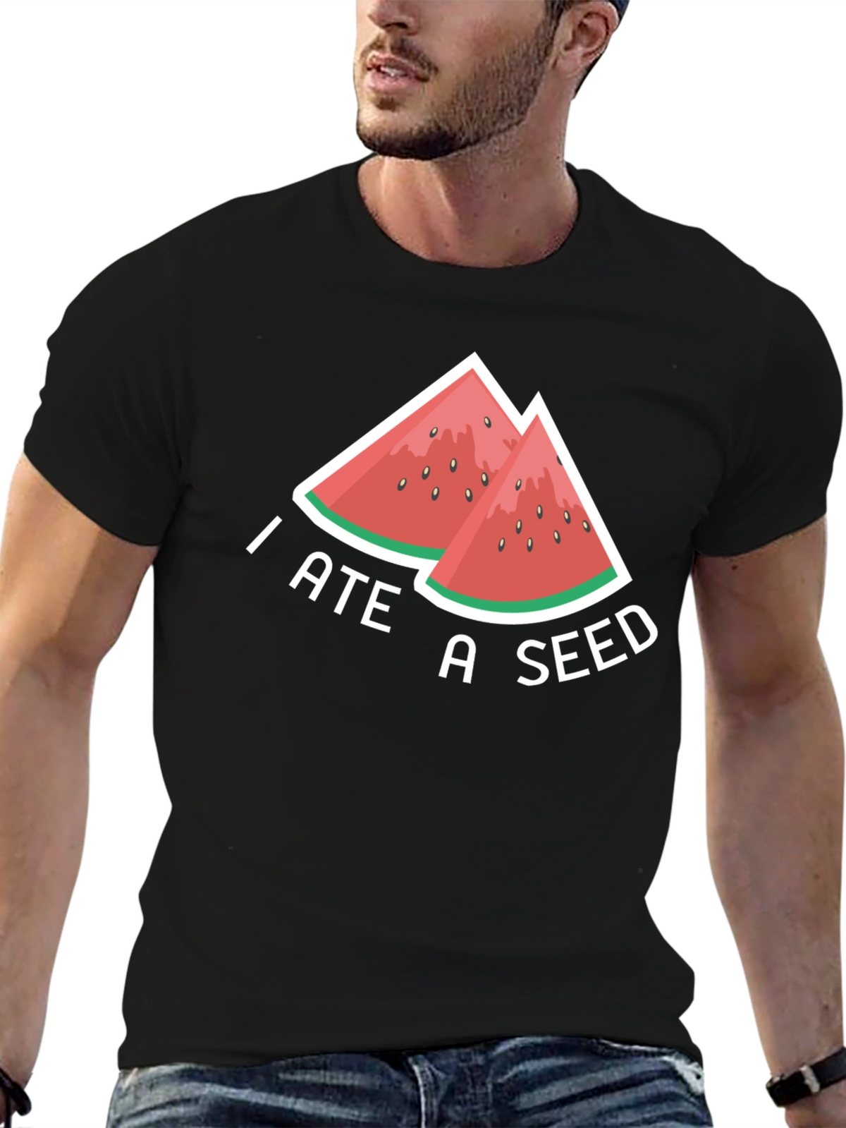I Ate A Seed Funny Watermelon Graphic T-Shirt