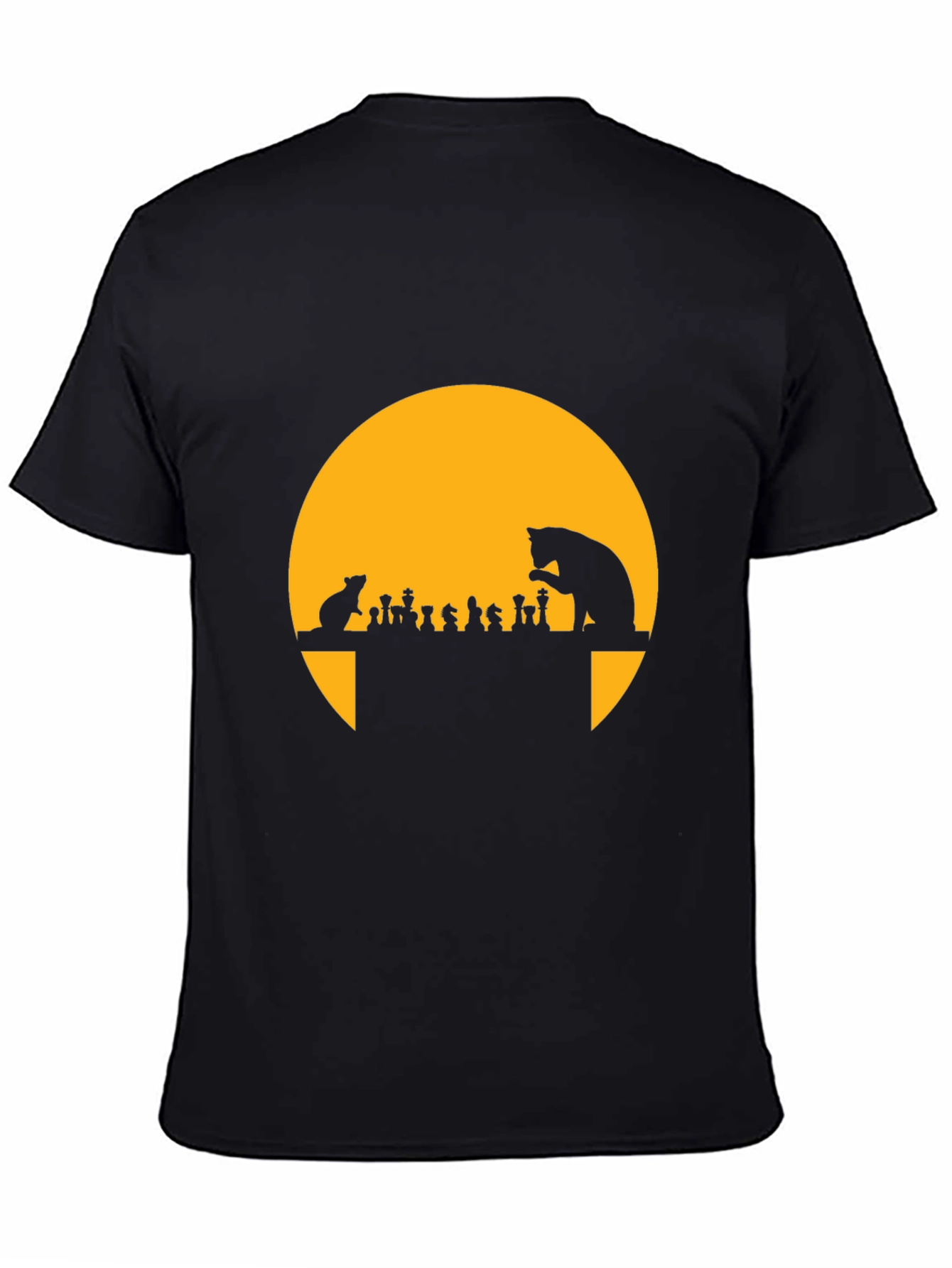 Cat & Mouse Chess T-Shirt - Funny Silhouette Tee