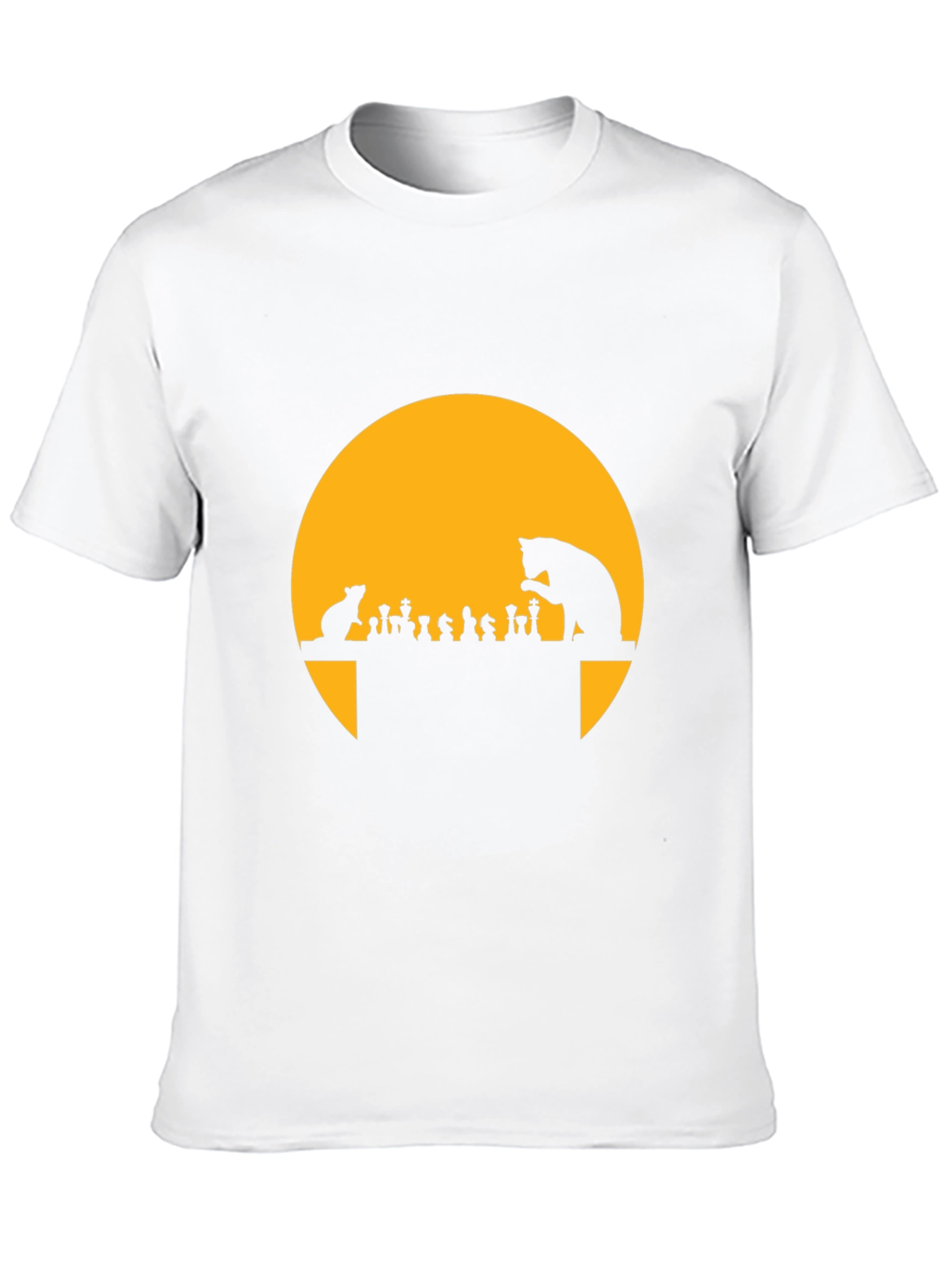 Cat & Mouse Chess T-Shirt - Funny Silhouette Tee