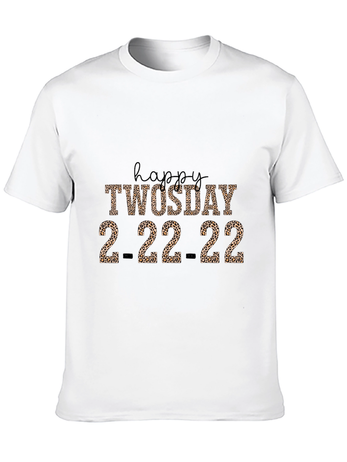 Happy Twosday 2-22-22 Leopard Print T-Shirt