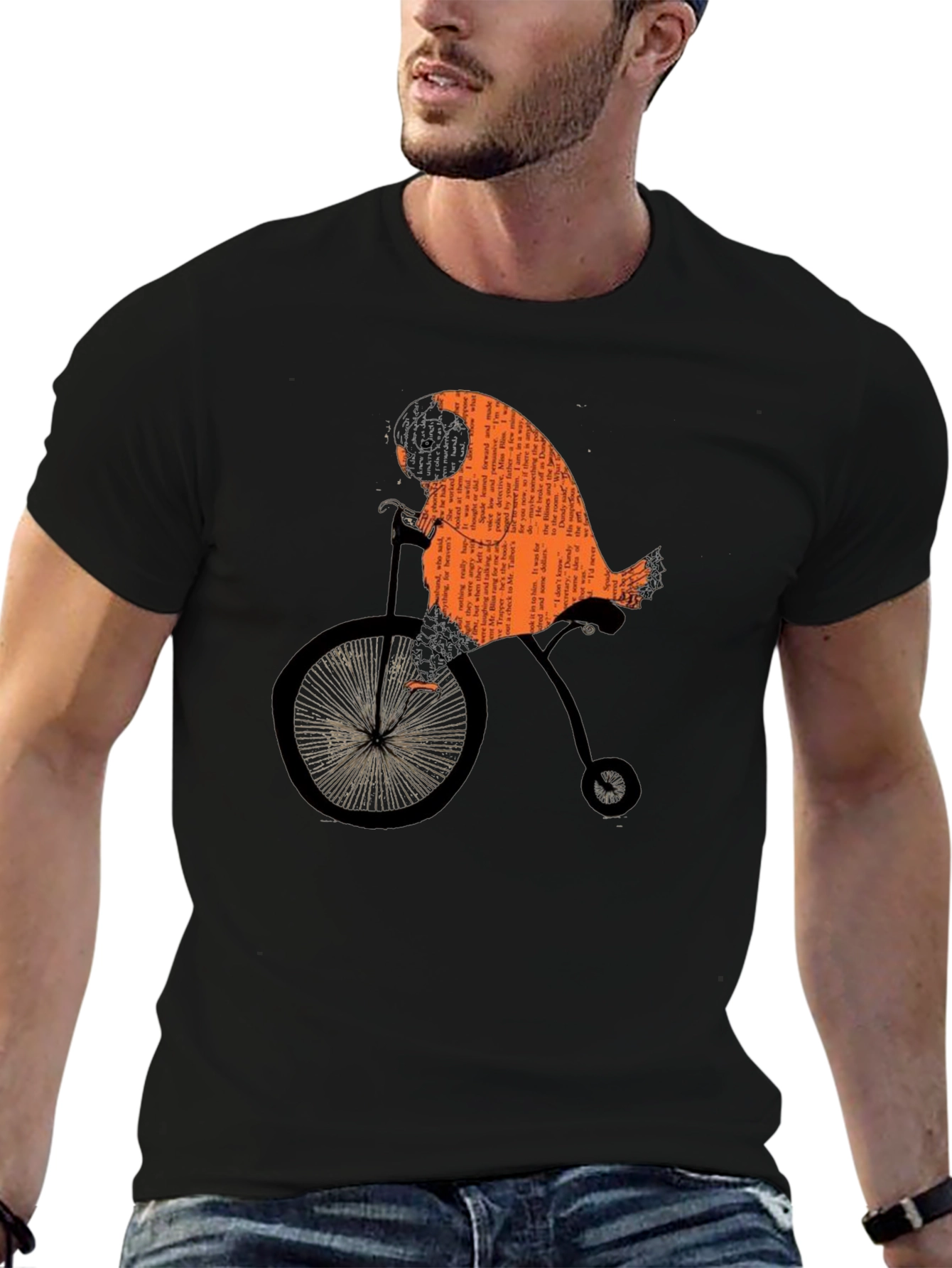 Whimsical Owl on Bicycle T-Shirt