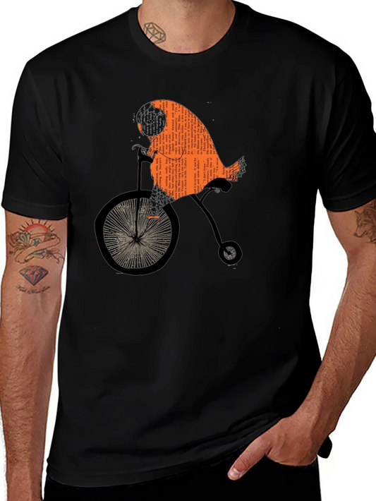 Whimsical Owl on Bicycle T-Shirt