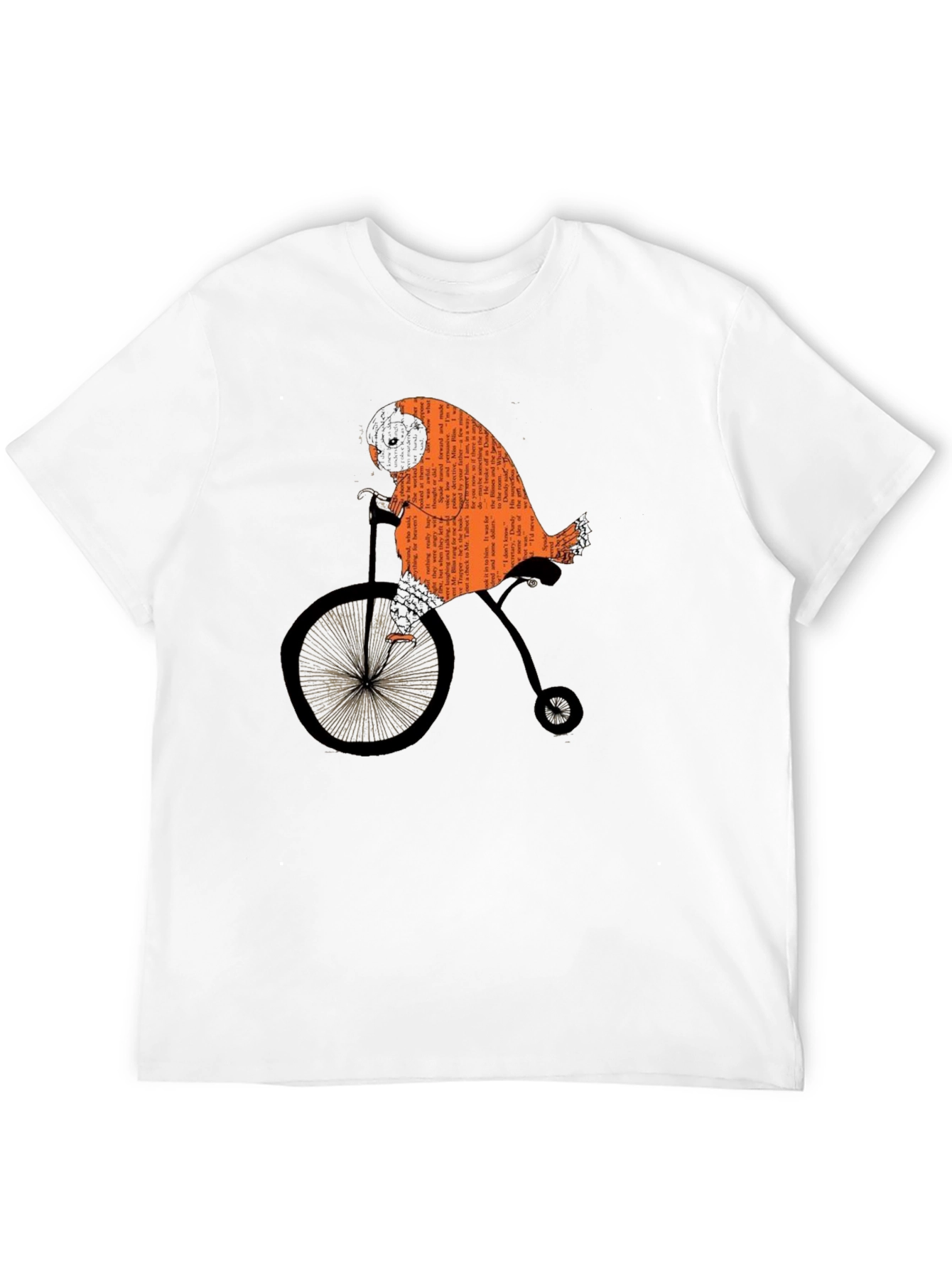 Whimsical Owl on Bicycle T-Shirt