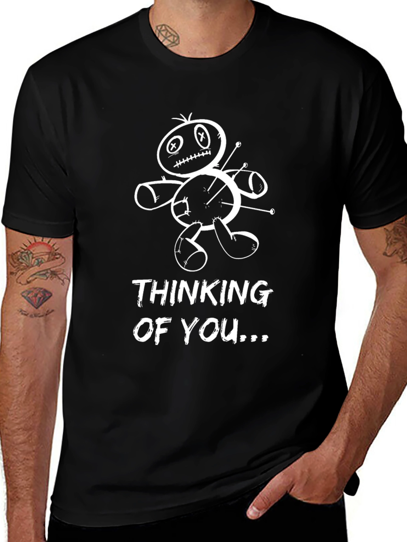 Voodoo Doll Thinking of You Black T-Shirt