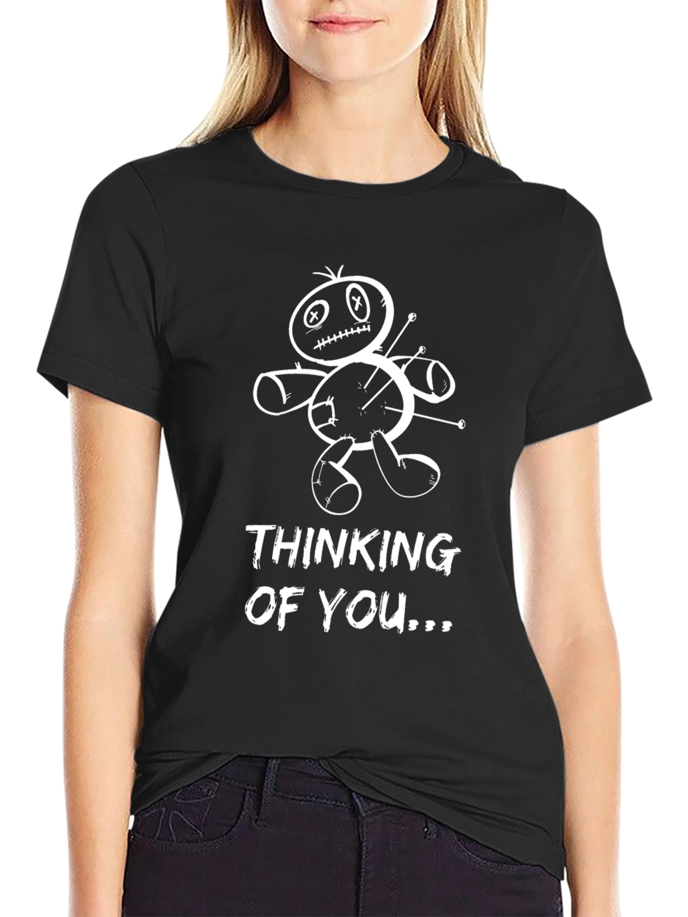 Voodoo Doll Thinking of You Black T-Shirt