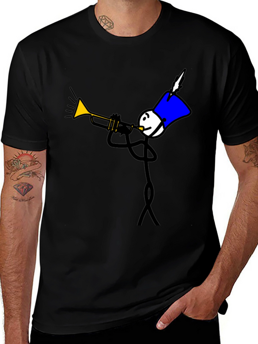 Stick Figure Trumpet Player Graphic Tee