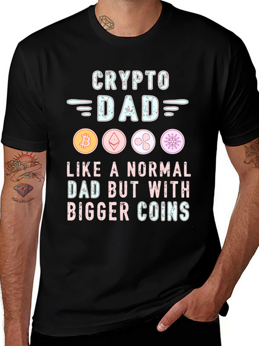 Crypto Dad T-Shirt - Bitcoin Ethereum Ripple Design
