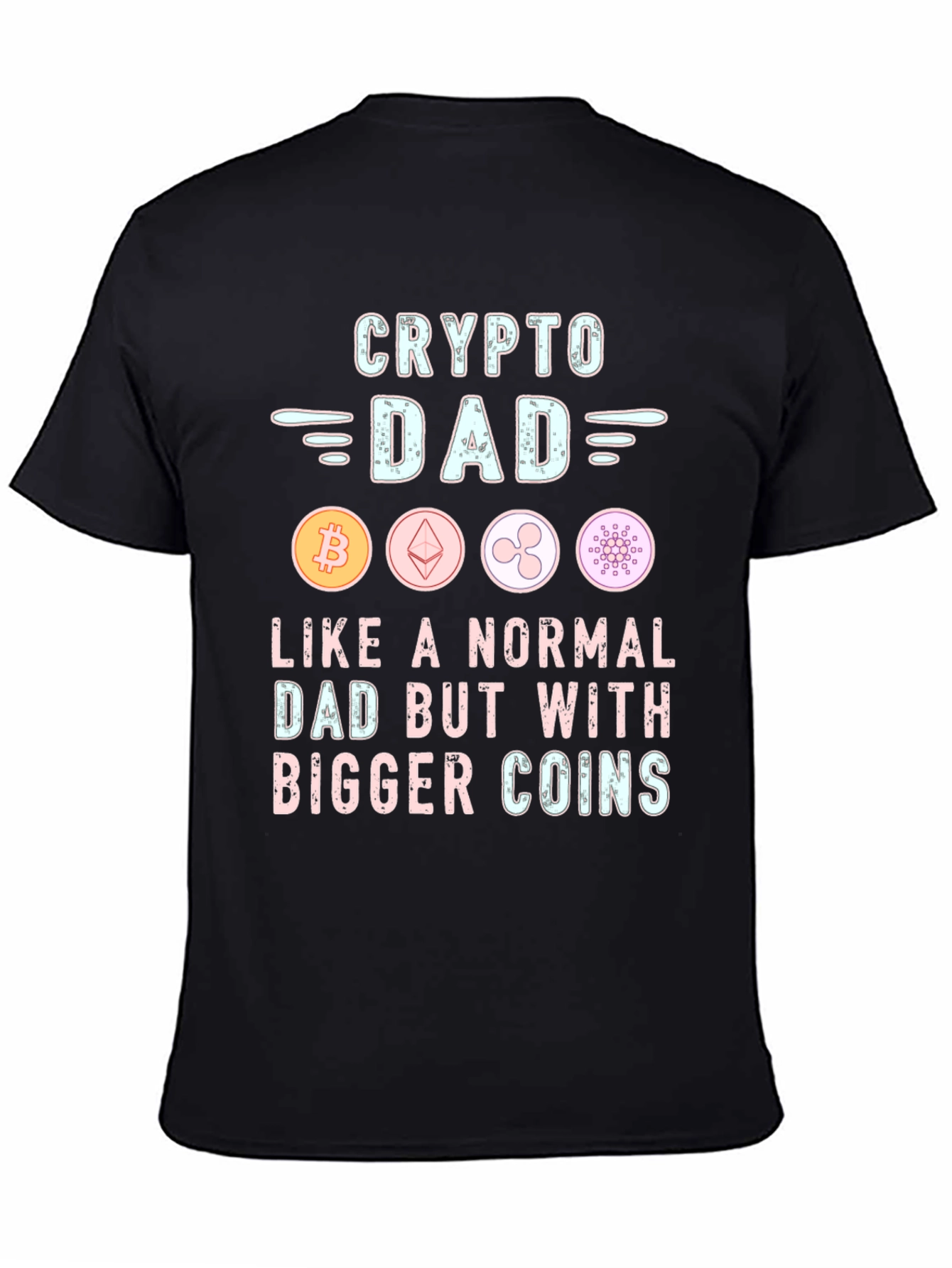 Crypto Dad T-Shirt - Bitcoin Ethereum Ripple Design