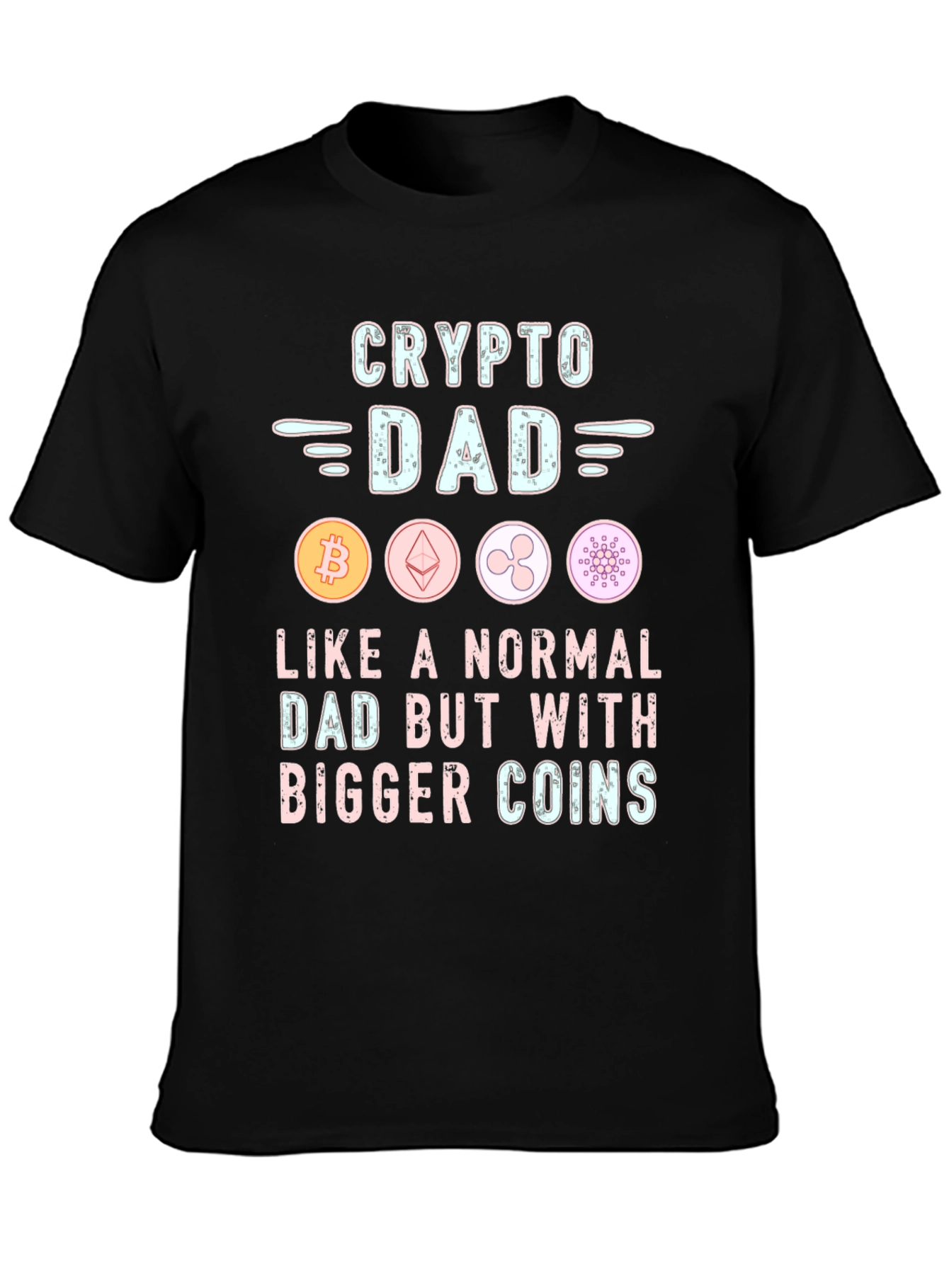 Crypto Dad T-Shirt - Bitcoin Ethereum Ripple Design