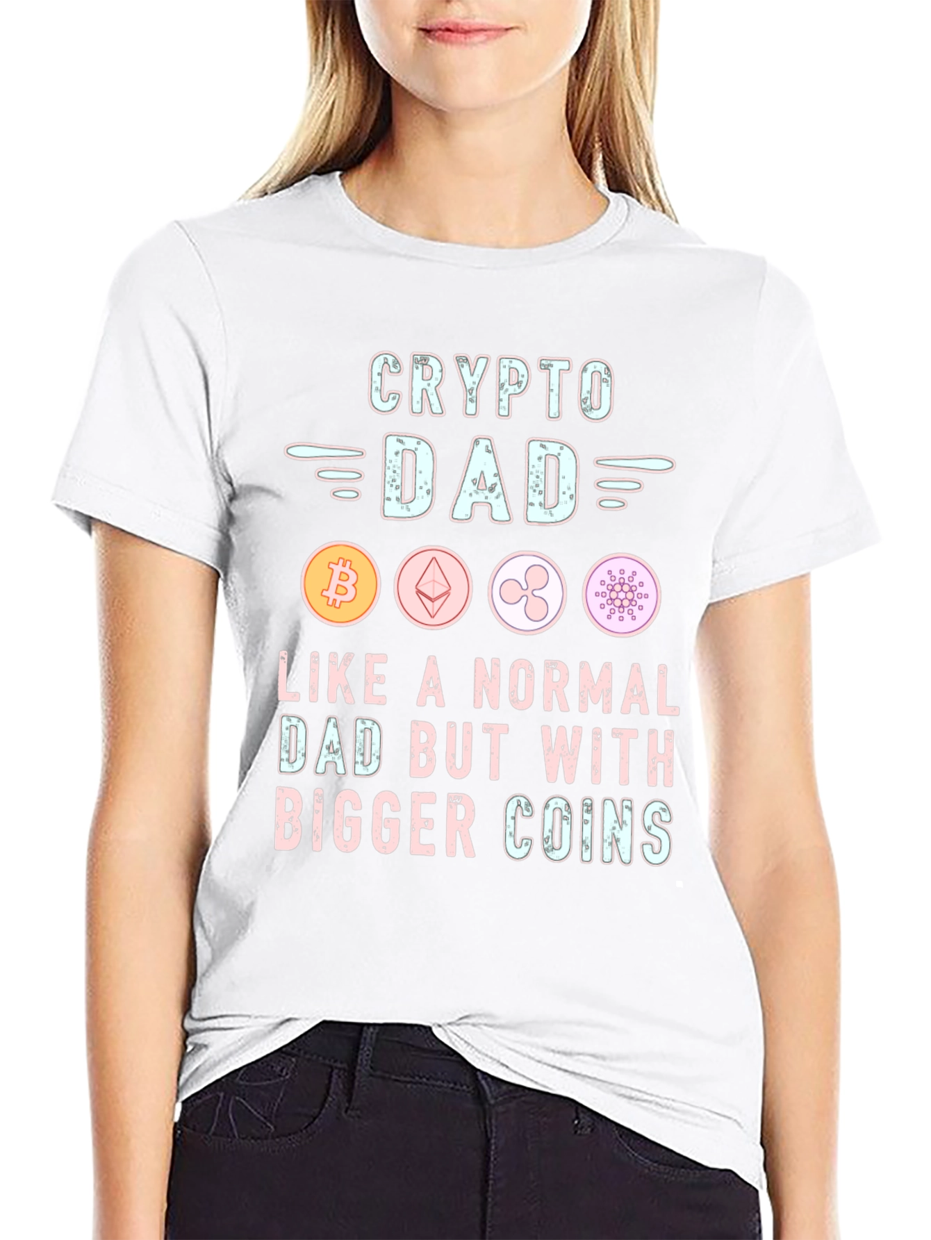 Crypto Dad T-Shirt - Bitcoin Ethereum Ripple Design