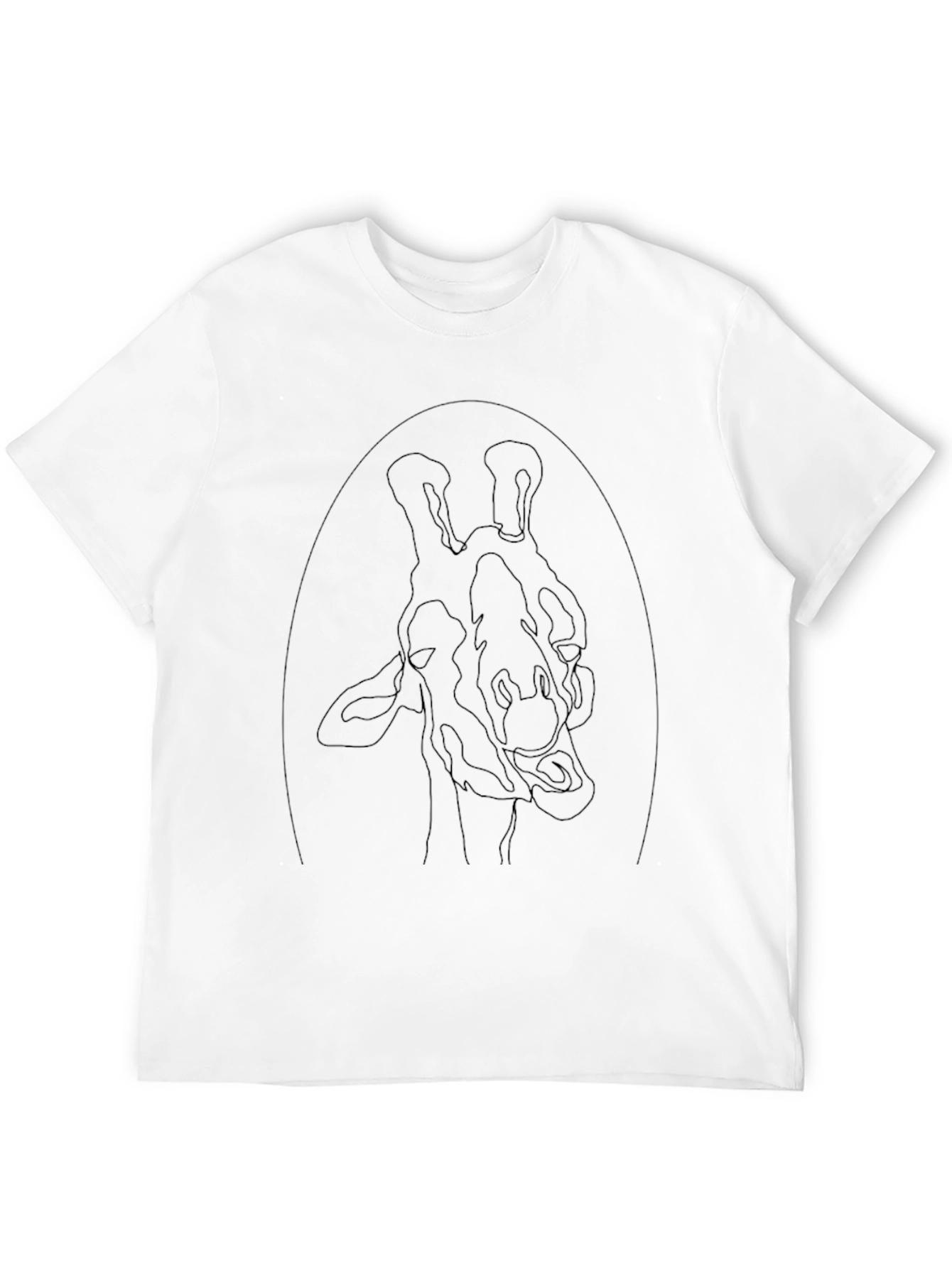 Black Giraffe Outline Graphic Tee