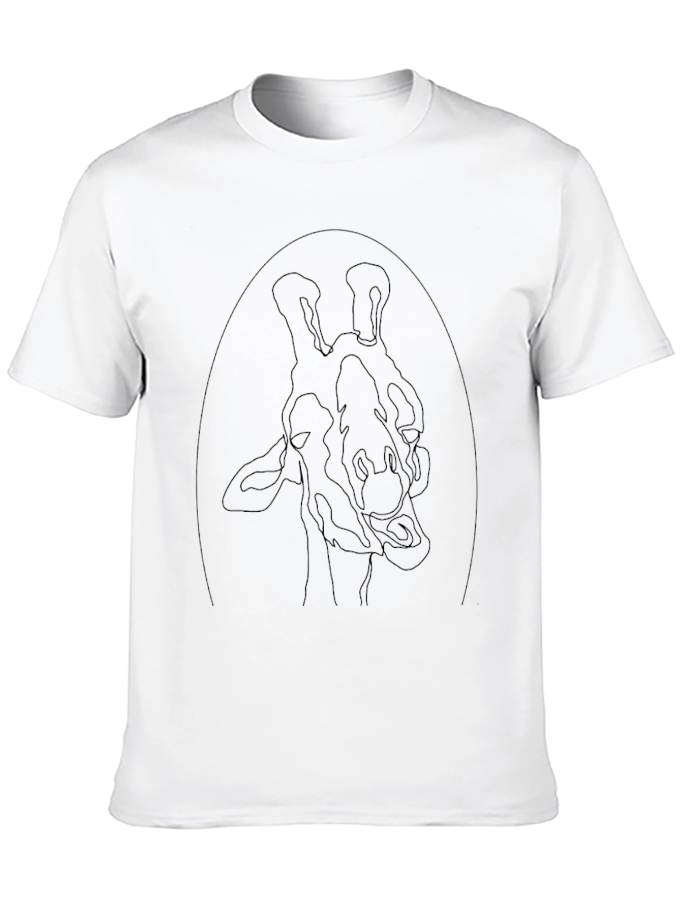 Black Giraffe Outline Graphic Tee