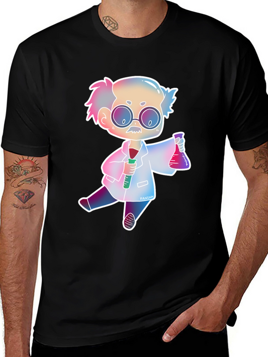 Scientist Cartoon Graphic Tee - Fun Science Shirt