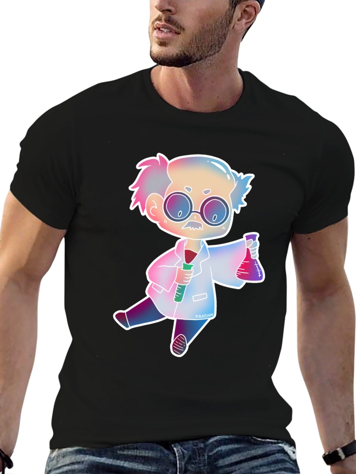 Scientist Cartoon Graphic Tee - Fun Science Shirt