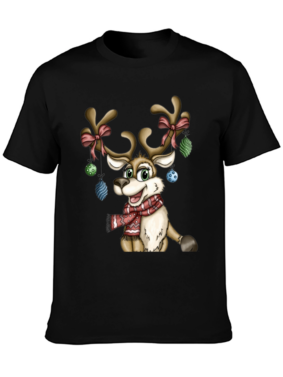 Festive Reindeer Christmas Graphic T-Shirt
