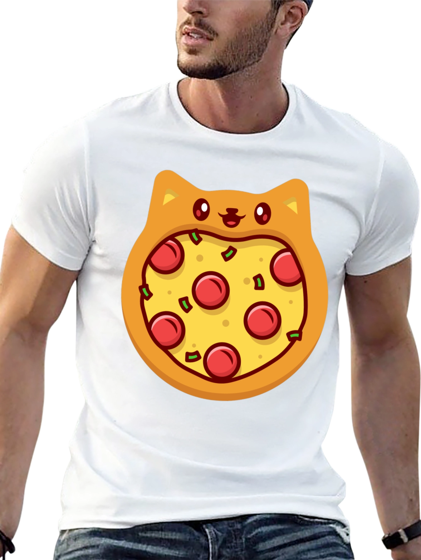 Pizza Cat T-Shirt - Novelty Graphic Tee