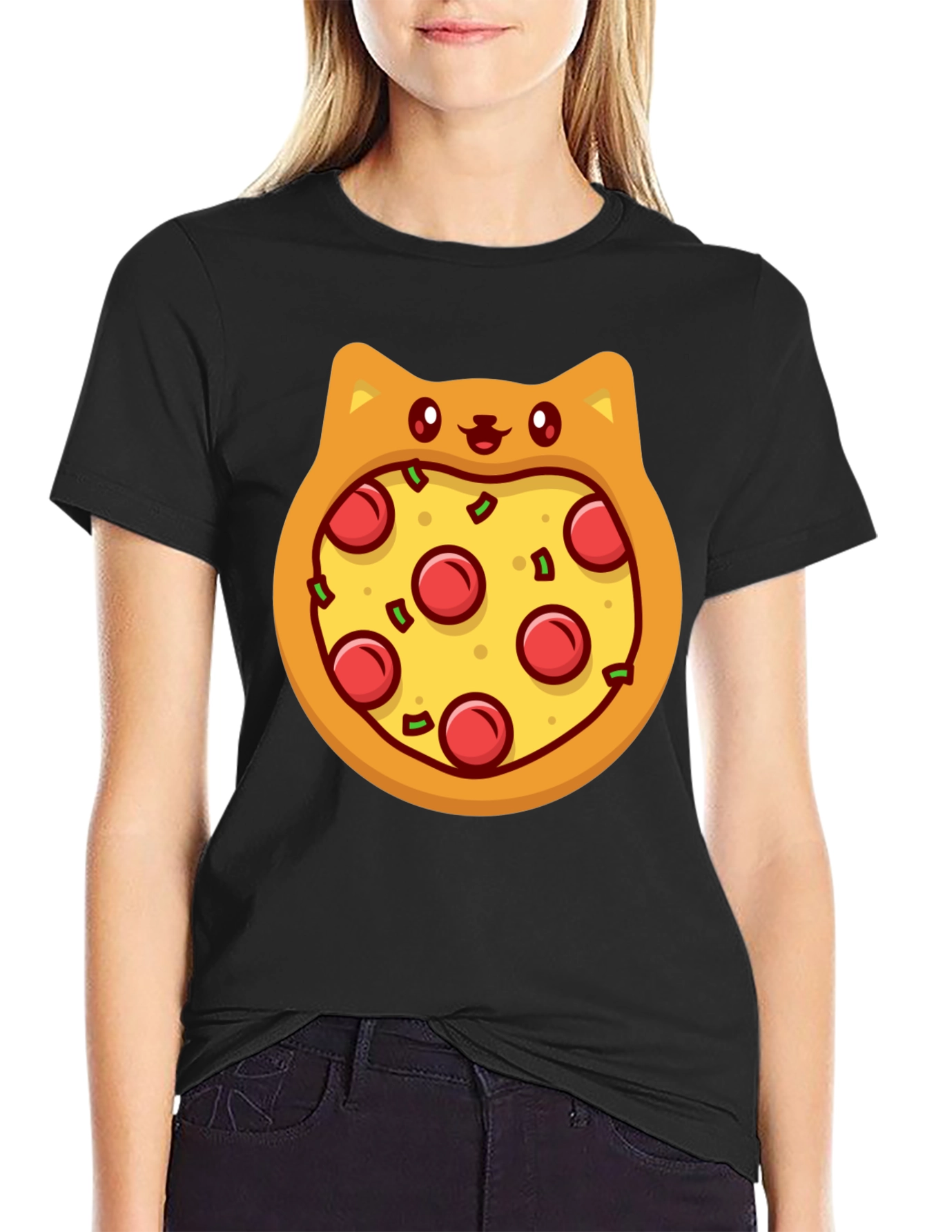 Pizza Cat T-Shirt - Novelty Graphic Tee