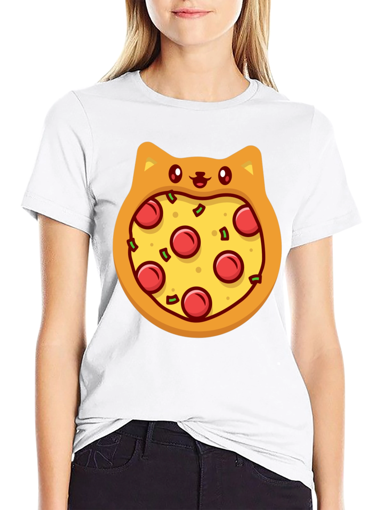 Pizza Cat T-Shirt - Novelty Graphic Tee