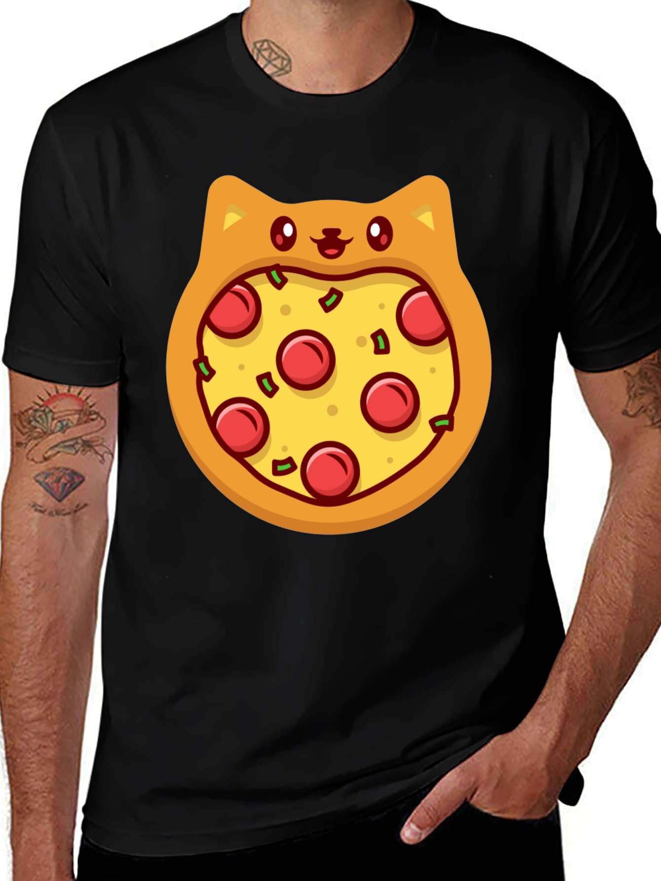 Pizza Cat T-Shirt - Novelty Graphic Tee